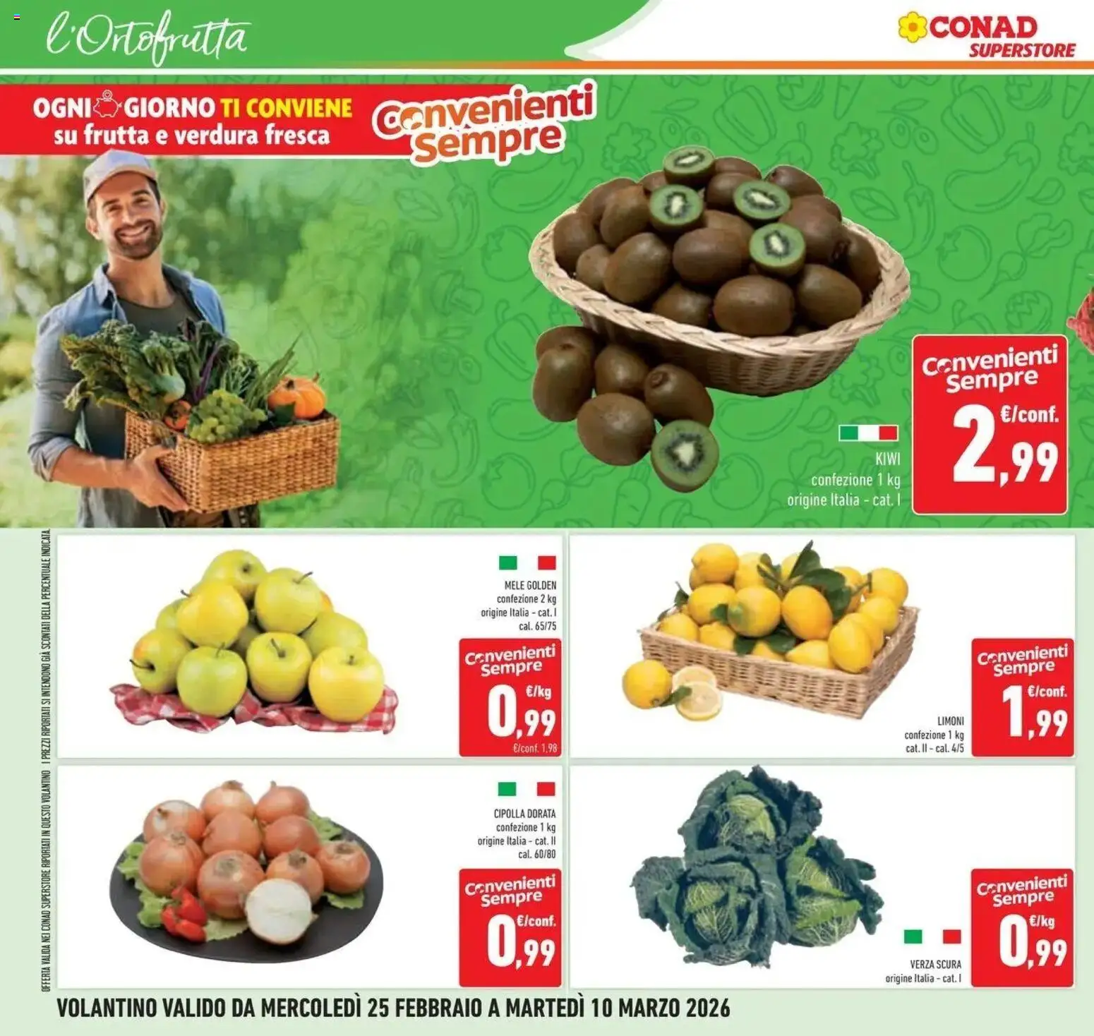 Volantino Conad del 25.02.2026 | Pagina: 8 | Prodotti: Mele, Kiwi, Frutta