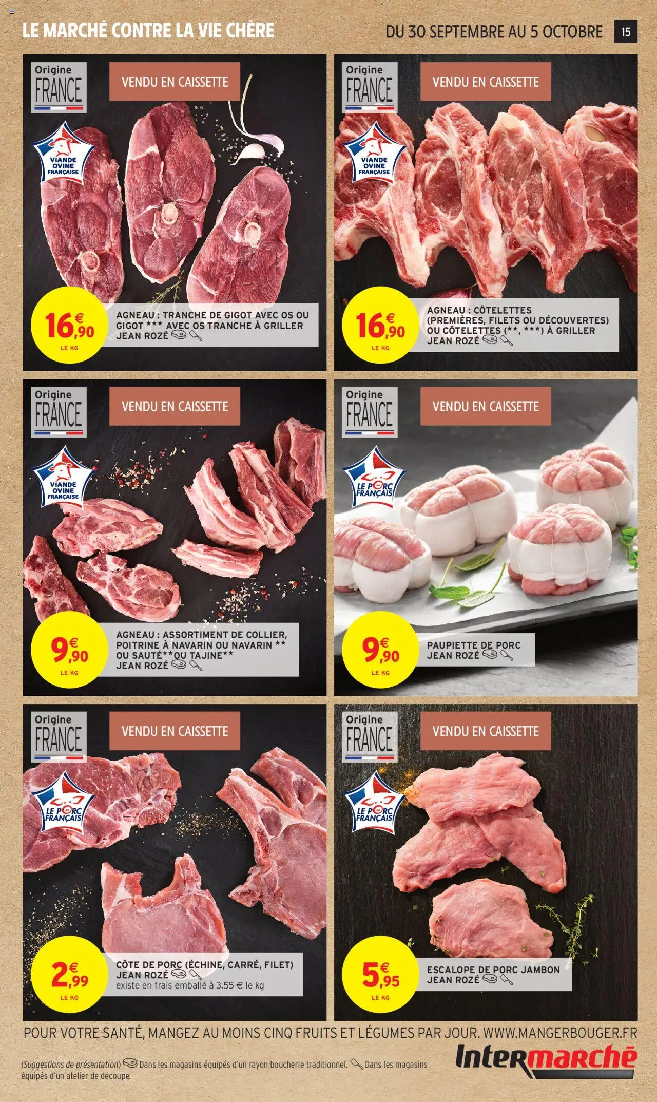  | Page: 15 | Produits: Agneau, Jambon, Porc, Côte de porc