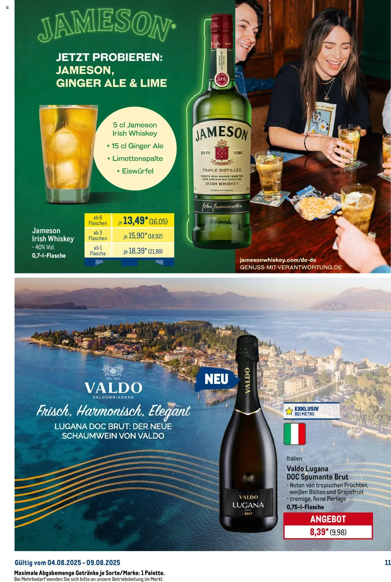 Metro Starke Marken - gültig ab dem 04.08.2025 | Seite: 11 | Produkte: Jameson, Grapefruit, Whiskey