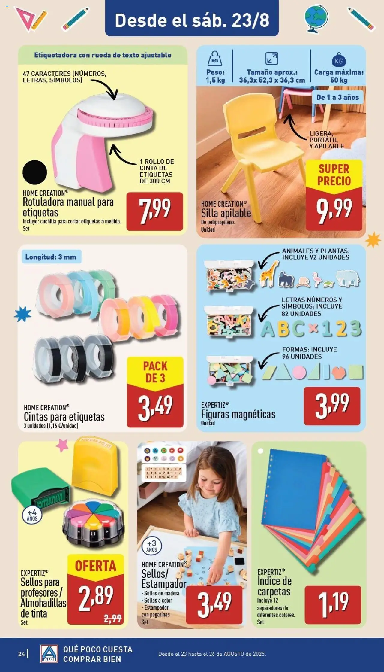Aldi folleto Canarias │ válido desde el 18.08.2025 | Página: 24 | Productos: Silla apilable, Peso, Silla