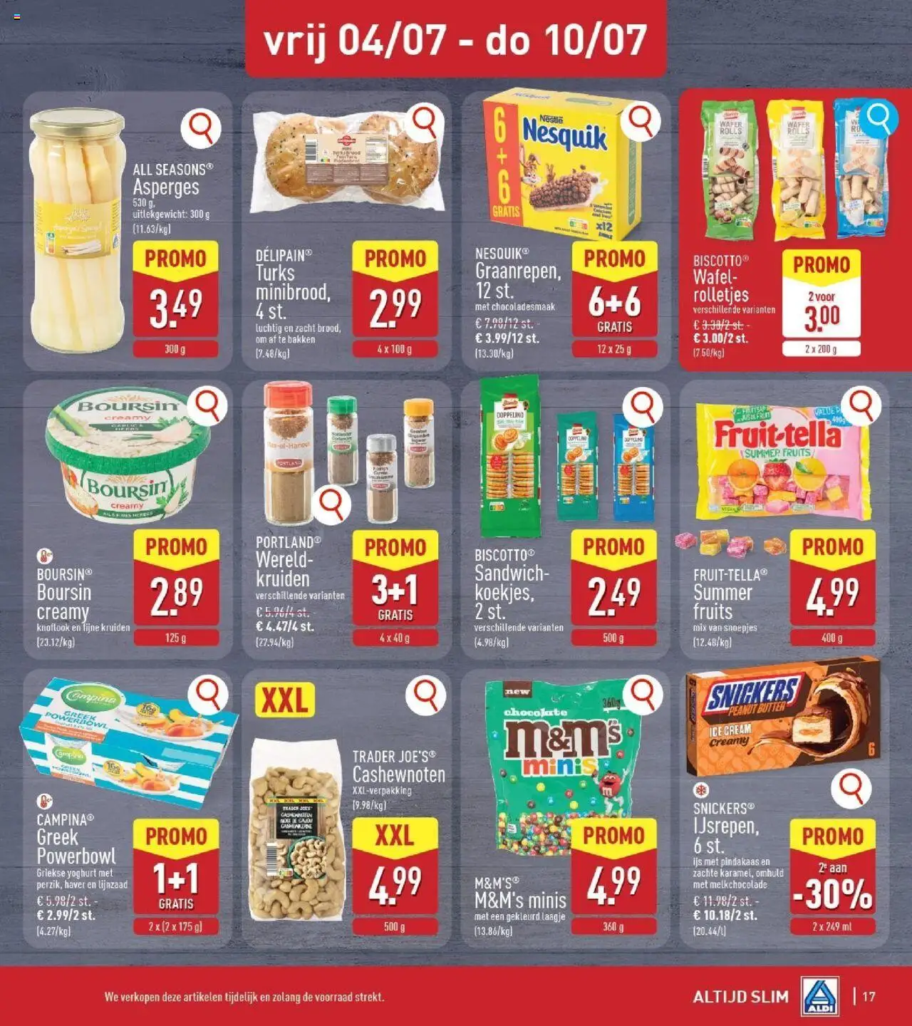  | Pagina: 17 | Producten: Snoepjes, Snickers, Cashewnoten, Yoghurt