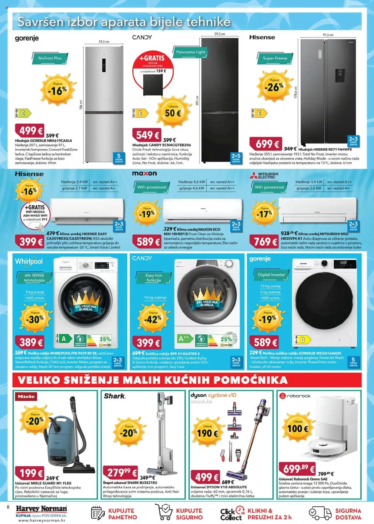 Harvey Norman katalog | vrijedi od 19.08.2025 | Stranica: 8 | Proizvodi: Četka, Klima, Čaše, Hladnjak