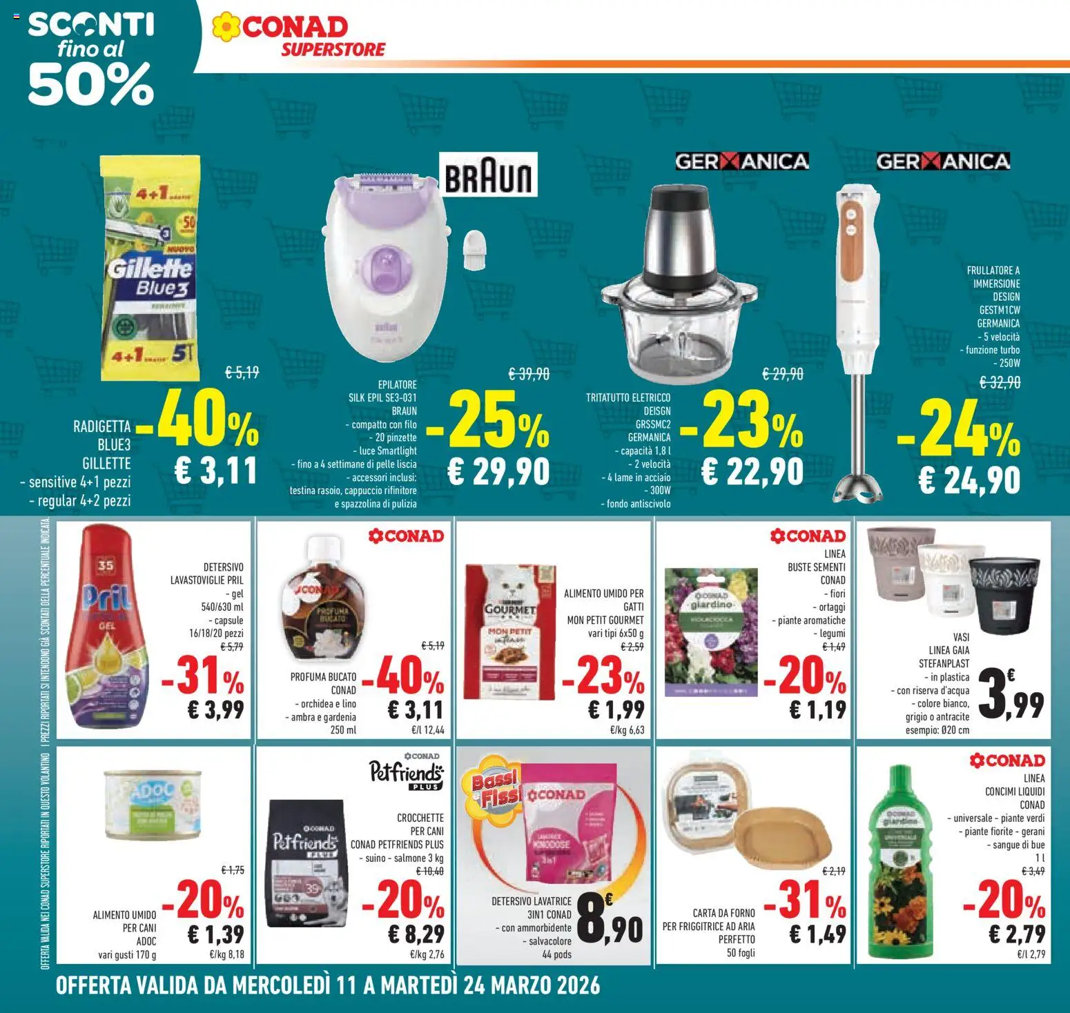 Volantino Conad del 11.03.2026 | Pagina: 32 | Prodotti: Ammorbidente, Salmone, Lavatrice, Cappuccio