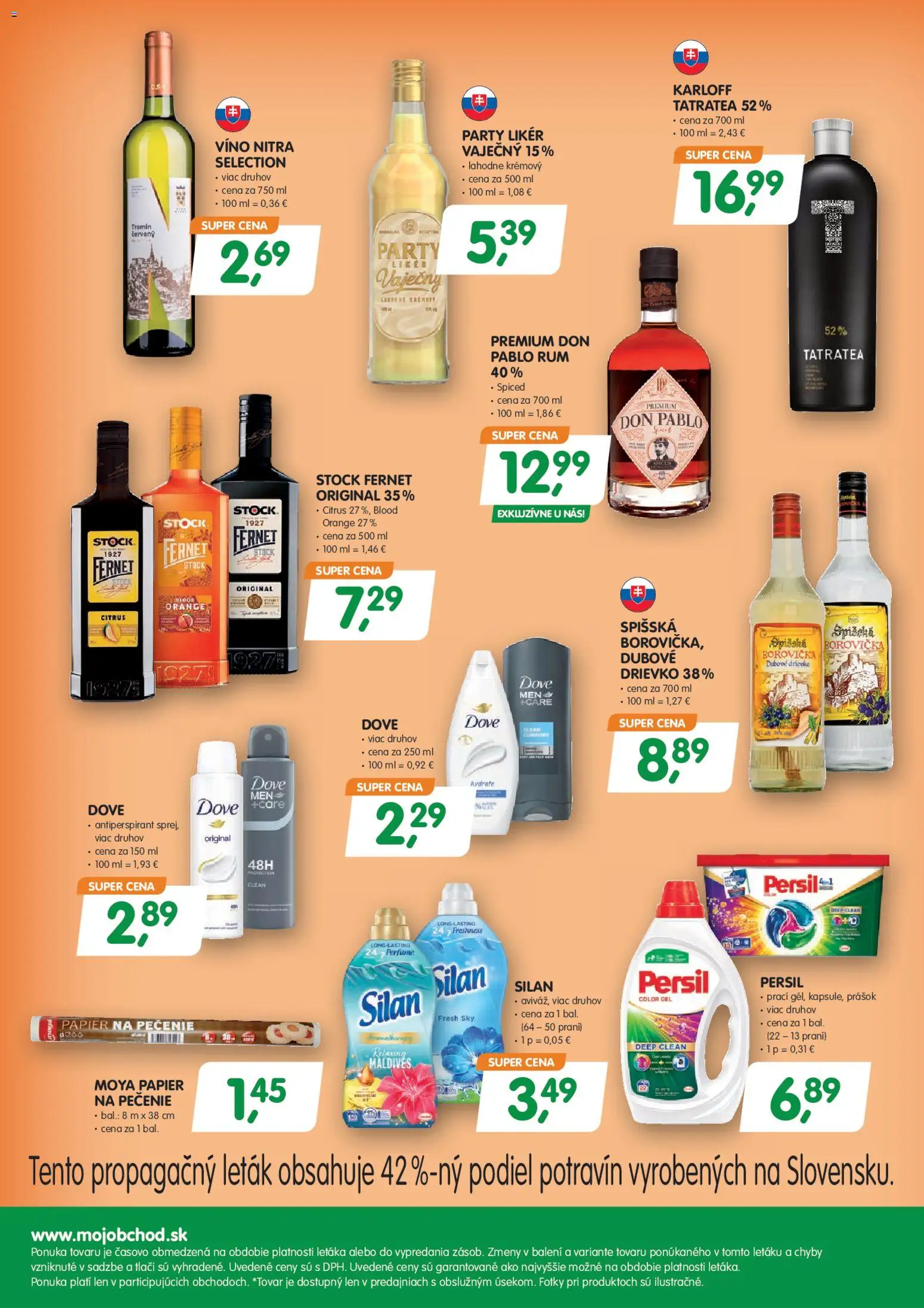 Nové Môj obchod akcie – leták je platný od 13.03.2026 | Strana: 6 | Produkty: Víno, Antiperspirant, Fernet Stock, Rum