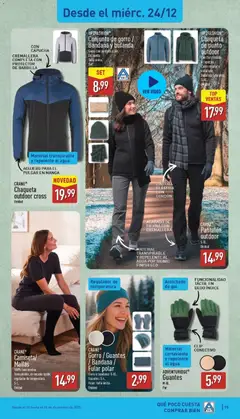 Vista previa Aldi folleto Península válido desde el 22.12.2025 | Página: 19 | Productos: Fular, Chaqueta, Guantes, Video