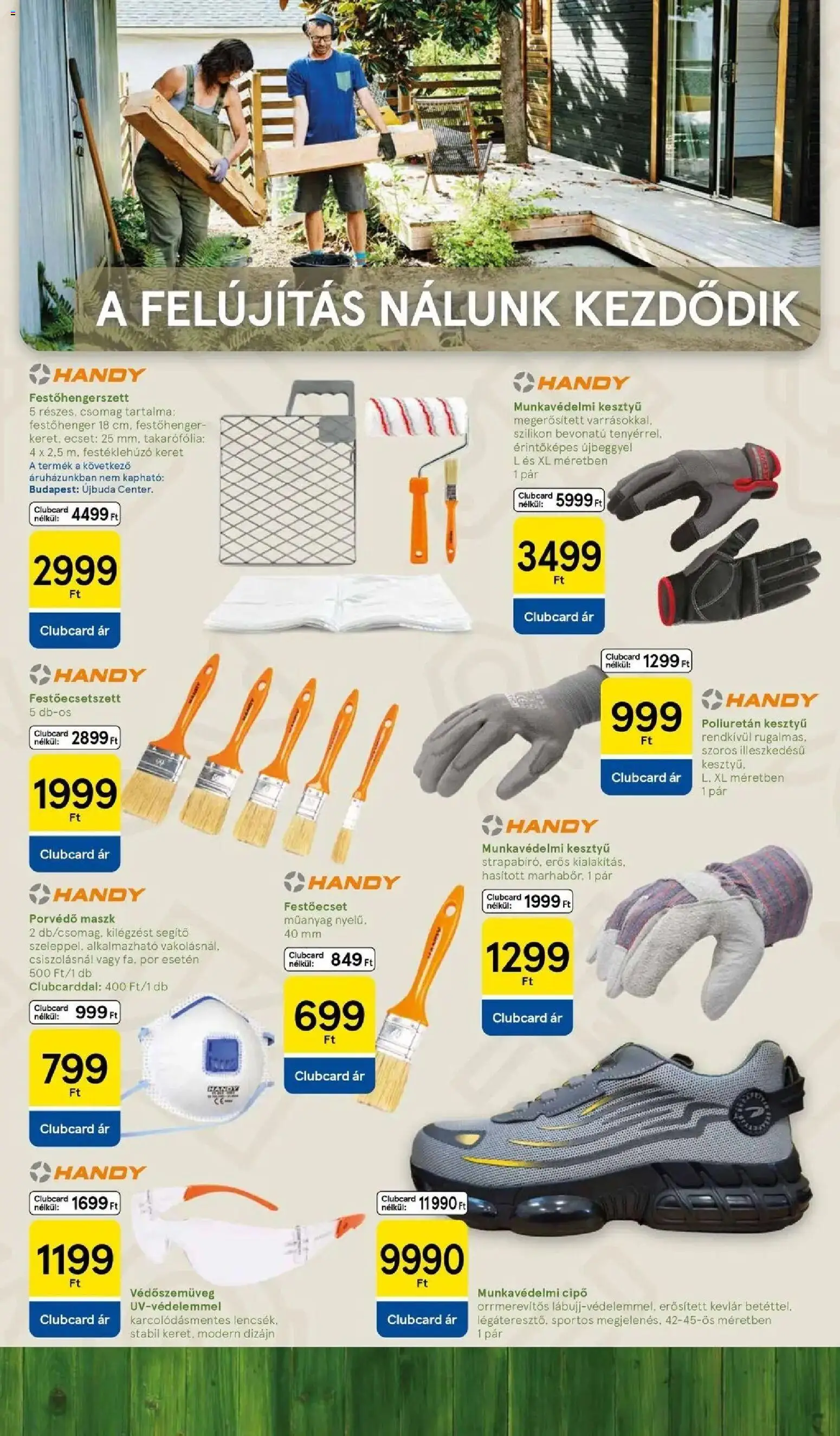 Tesco akciós ujság - amely érvényes a következő dátumtól: 08.04.2026 | Oldal: 15 | Termékek: Kesztyű, Munkavédelmi cipő, Ecset, Maszk