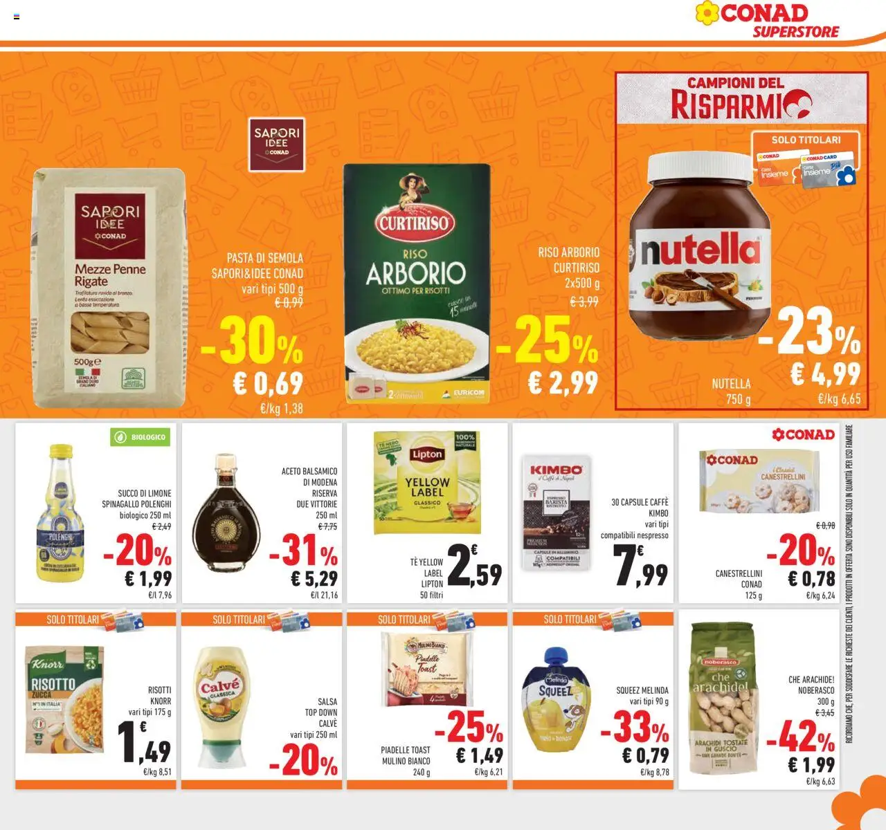 Volantino Conad del 10.09.2025 | Pagina: 29 | Prodotti: Succo, Riso, Tè, Arachidi