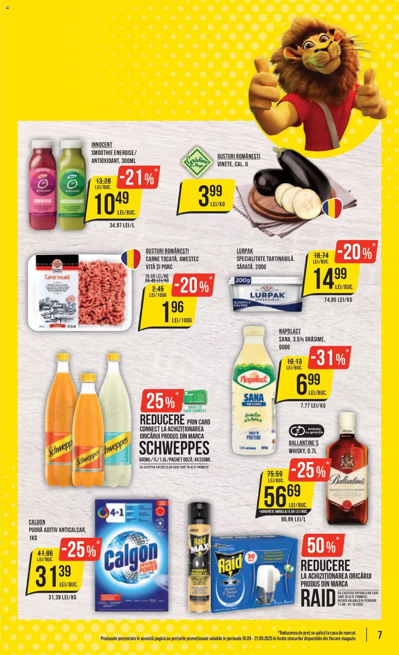 Noul catalog Mega Image – valabil de la 18.09.2025 | Pagină: 7 | Produse: Masaüstü kılıfı, Pudră, Kalem ucu, Smoothie