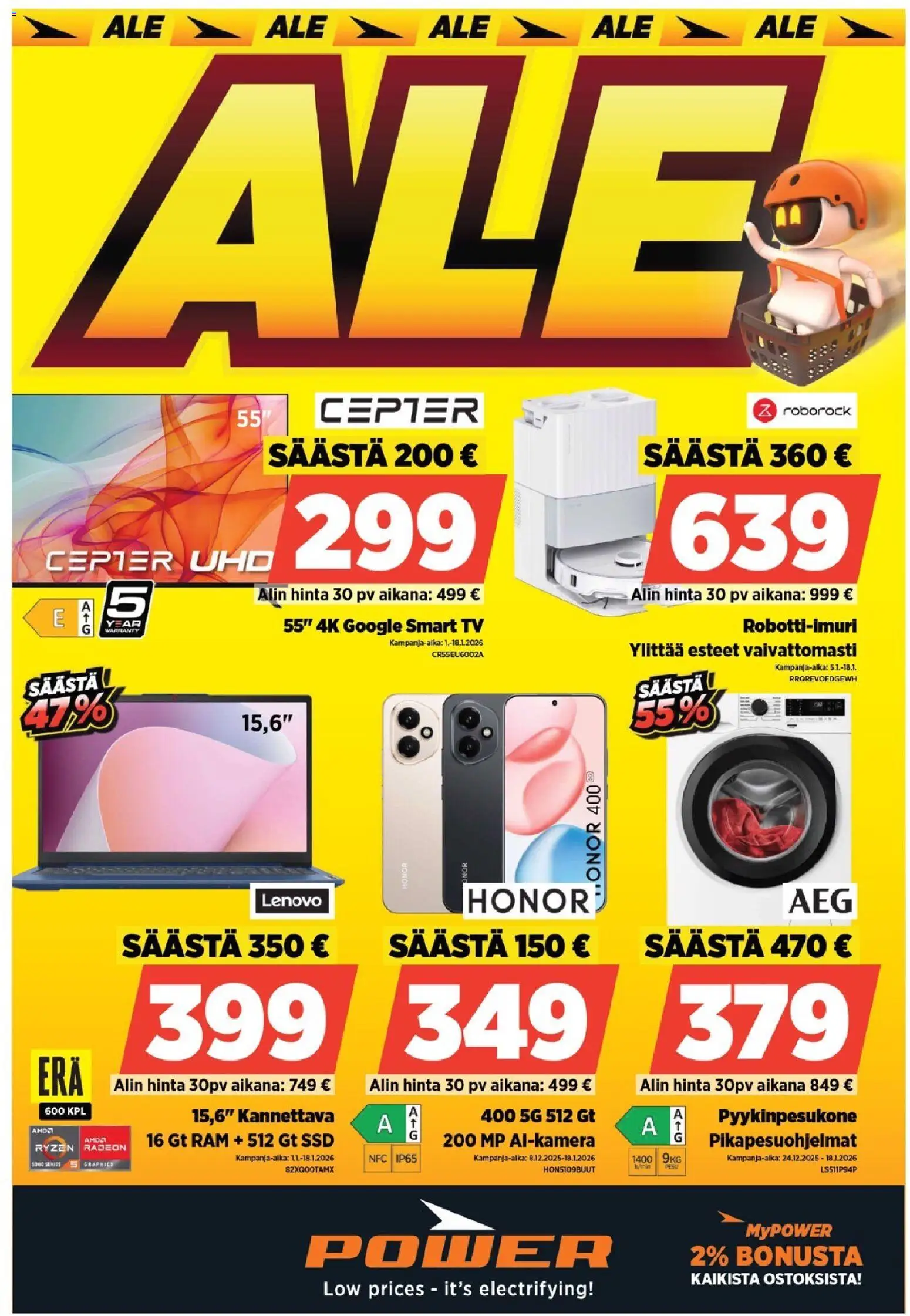 Power tarjoukset – voimassa 12.01.2026 alkaen | Sivu: 1 | Tuotteet: TV