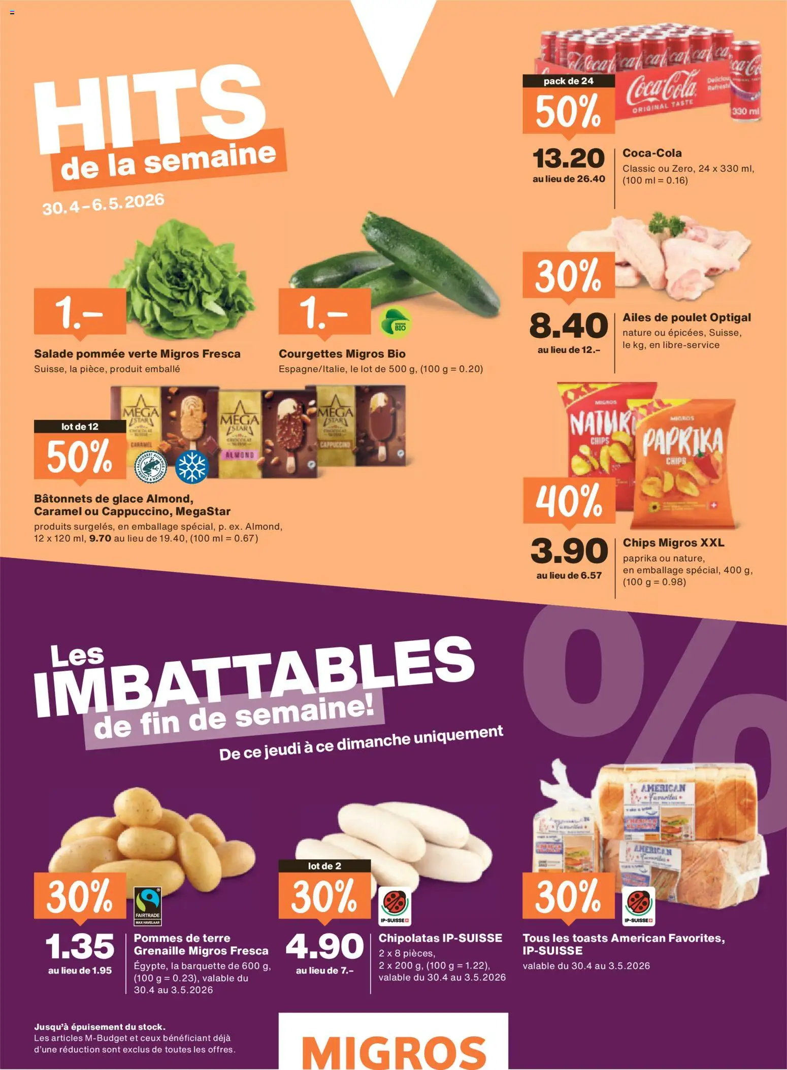 Migros aktionen Magazine FR – gültig ab 29.04.2026 | Seite: 48 | Produkte: Glace, Chips