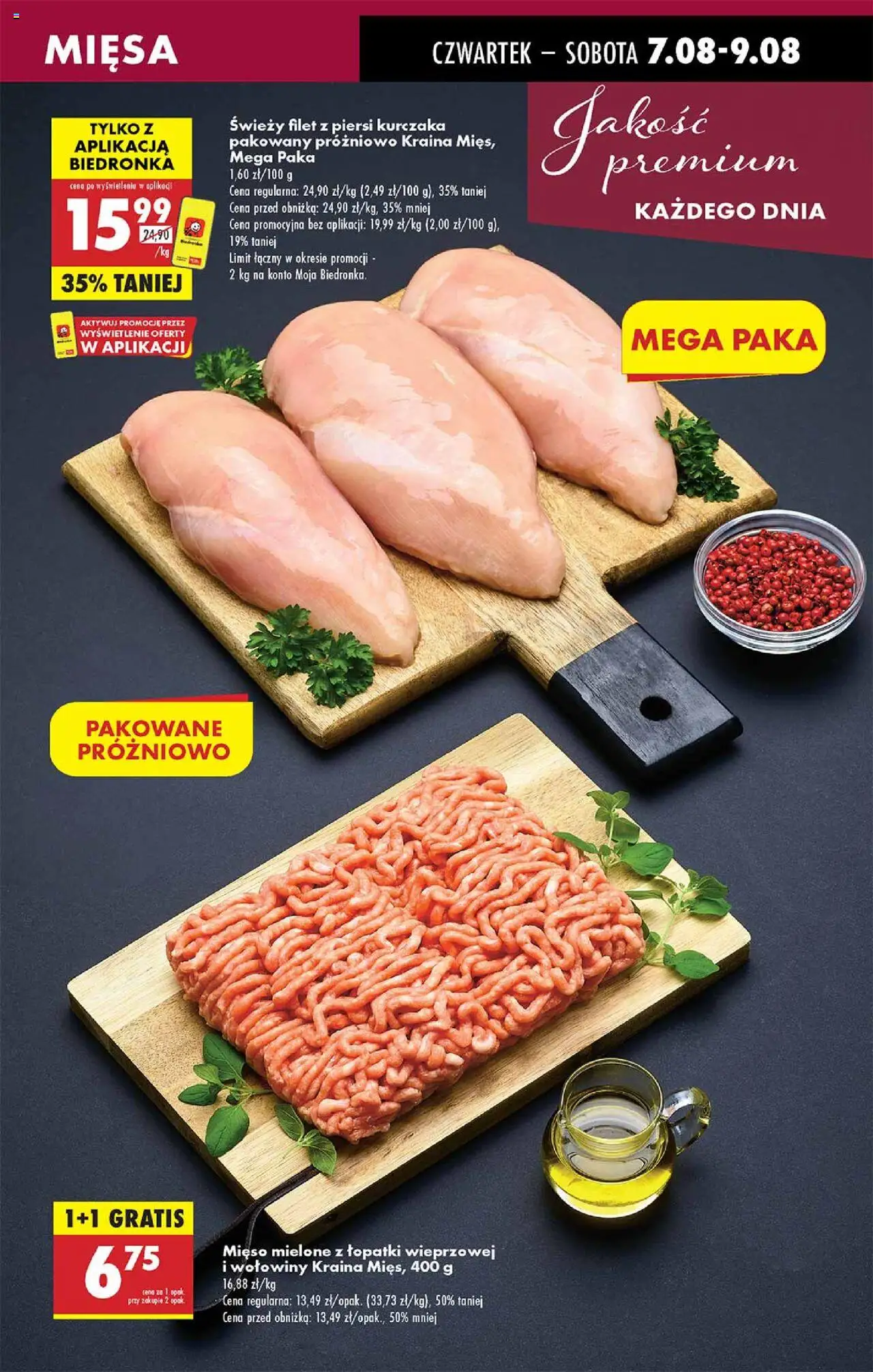 Biedronka gazetka - Oferta W tym tygodniu od 07.08.2025 | Strona: 19 | Produkty: Piersi, Mięso, Kraina mięs, Filet z piersi kurczaka