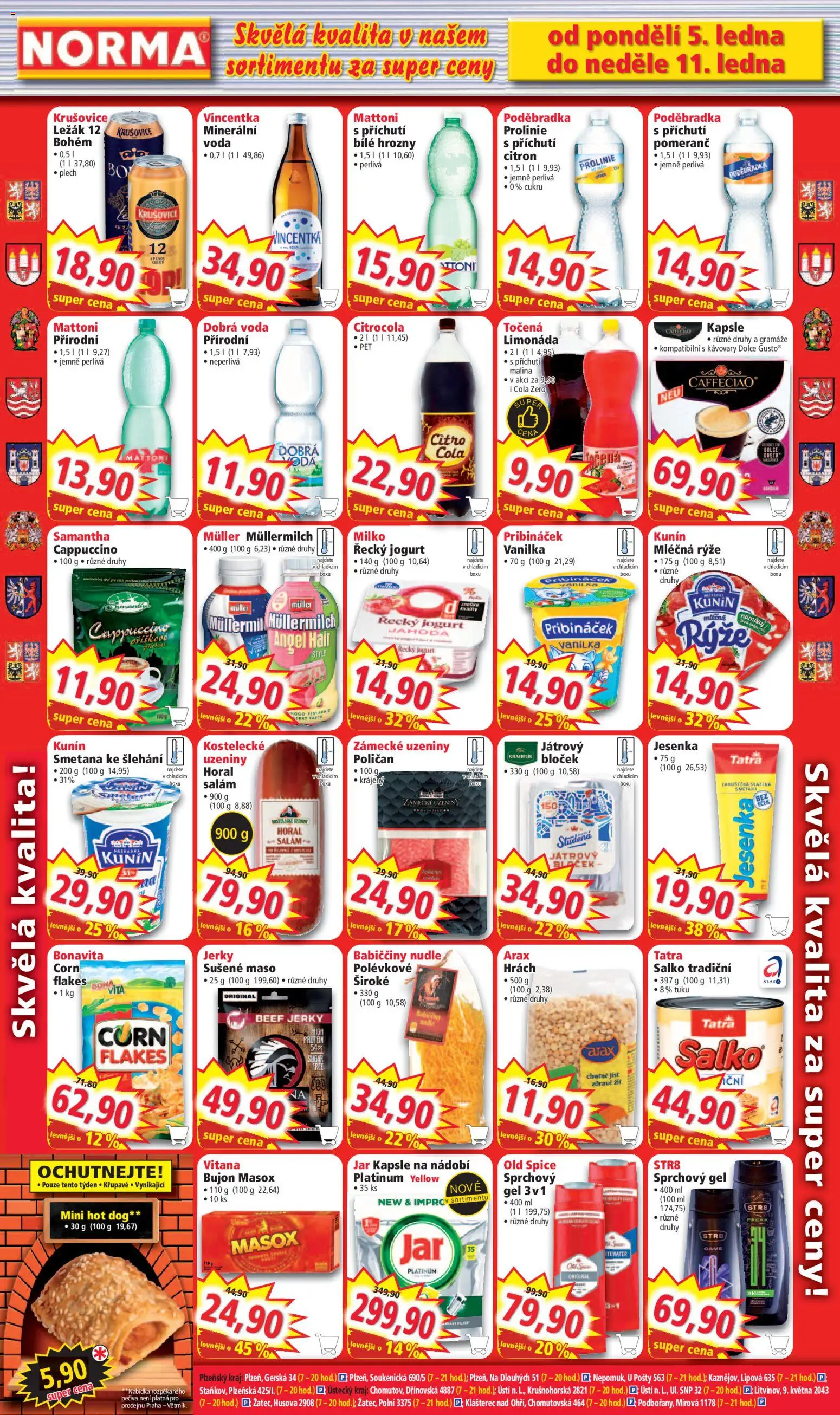 Norma leták od 05.01.2026 | Strana: 6 | Produkty: Jogurt, Rýže, Krušovice, Vincentka