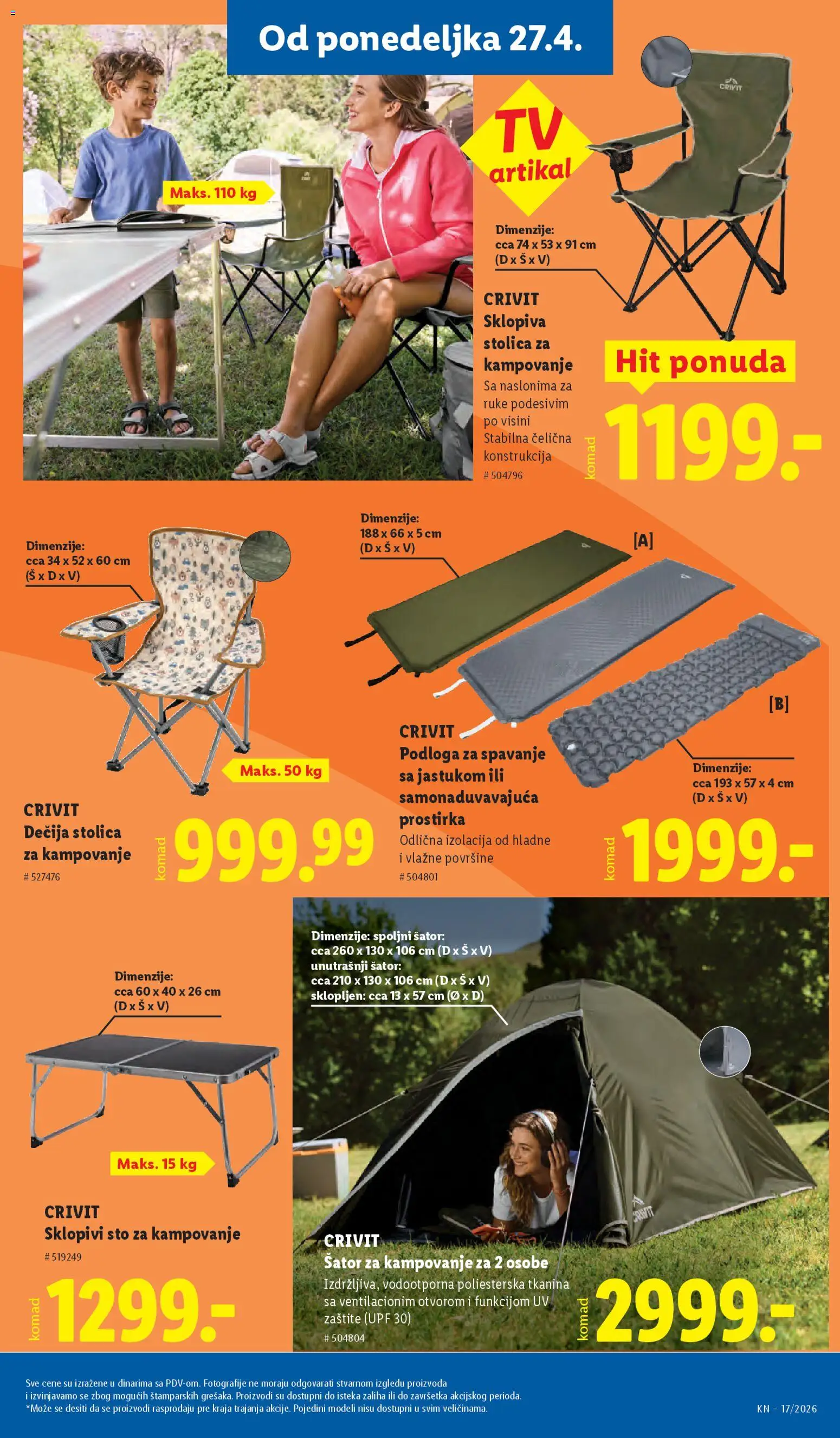 Lidl katalog - važi od 23.04.2026 | Strana: 87 | Proizvode: Sto, Stolica