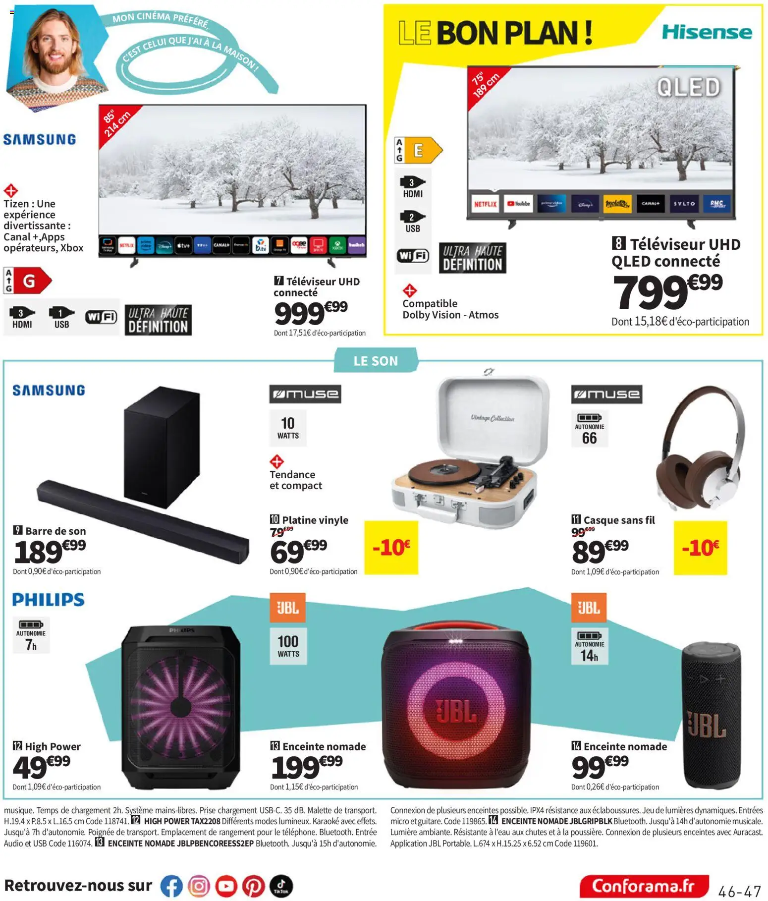 {H1} | Page: 47 | Produits: Audio, Televiseur, Prise, Casque