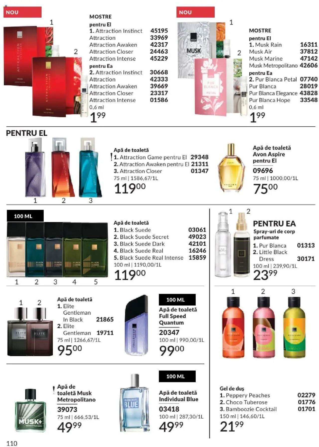 Catalog Avon - 08 2025 – valabil de la 01.08.2025 | Pagină: 110 | Produse: Toaletă, Duș, Apă de toaletă, Apă