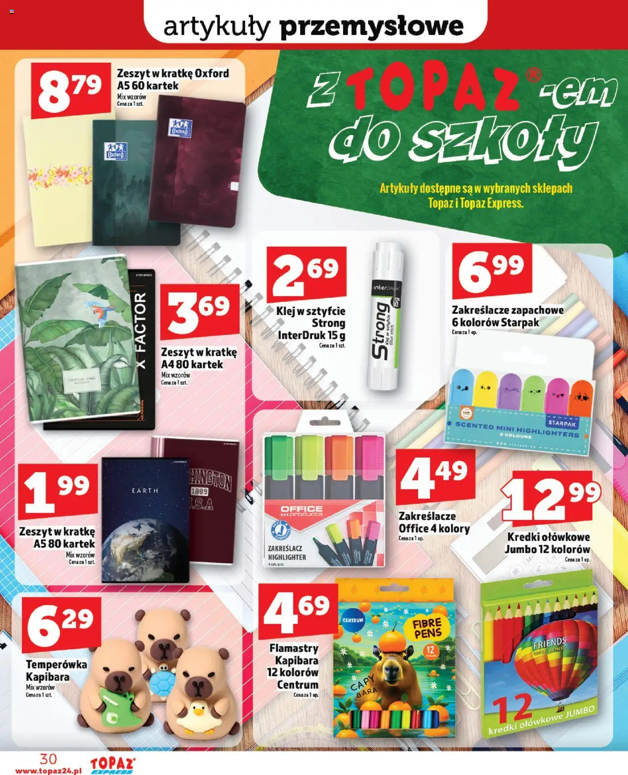Topaz Gazetka - Express od 14.08.2025 | Strona: 30 | Produkty: Temperówka, Zeszyt, Artykuły przemysłowe