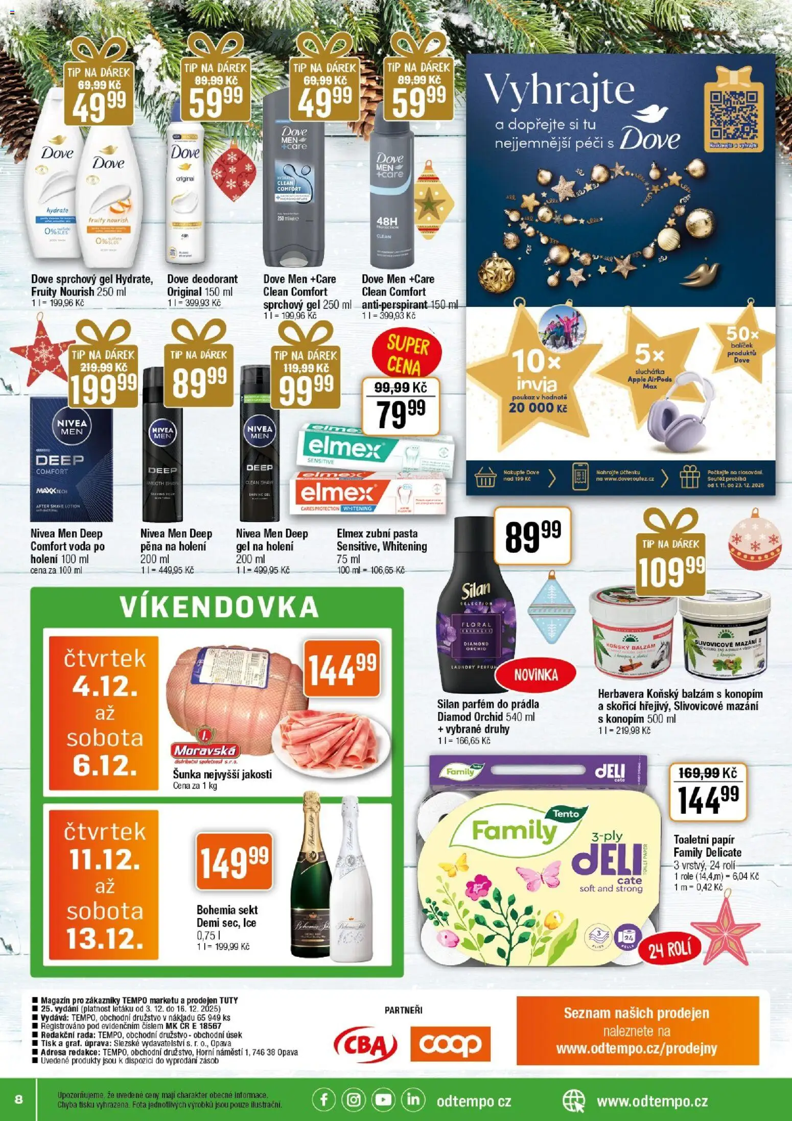 Tempo leták - Tuty od 03.12.2025 | Strana: 8 | Produkty: Pěna na holení, Elmex, Airpods, Dove deodorant