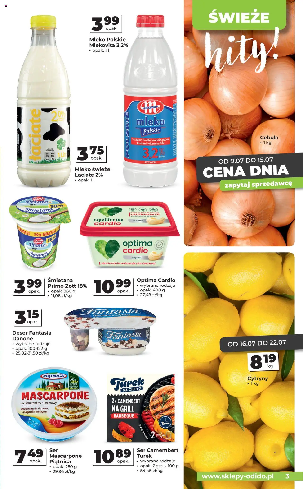 Odido Gazetka od 09.07.2025 | Strona: 3 | Produkty: Optima cardio, Camembert, Ser, Śmietana
