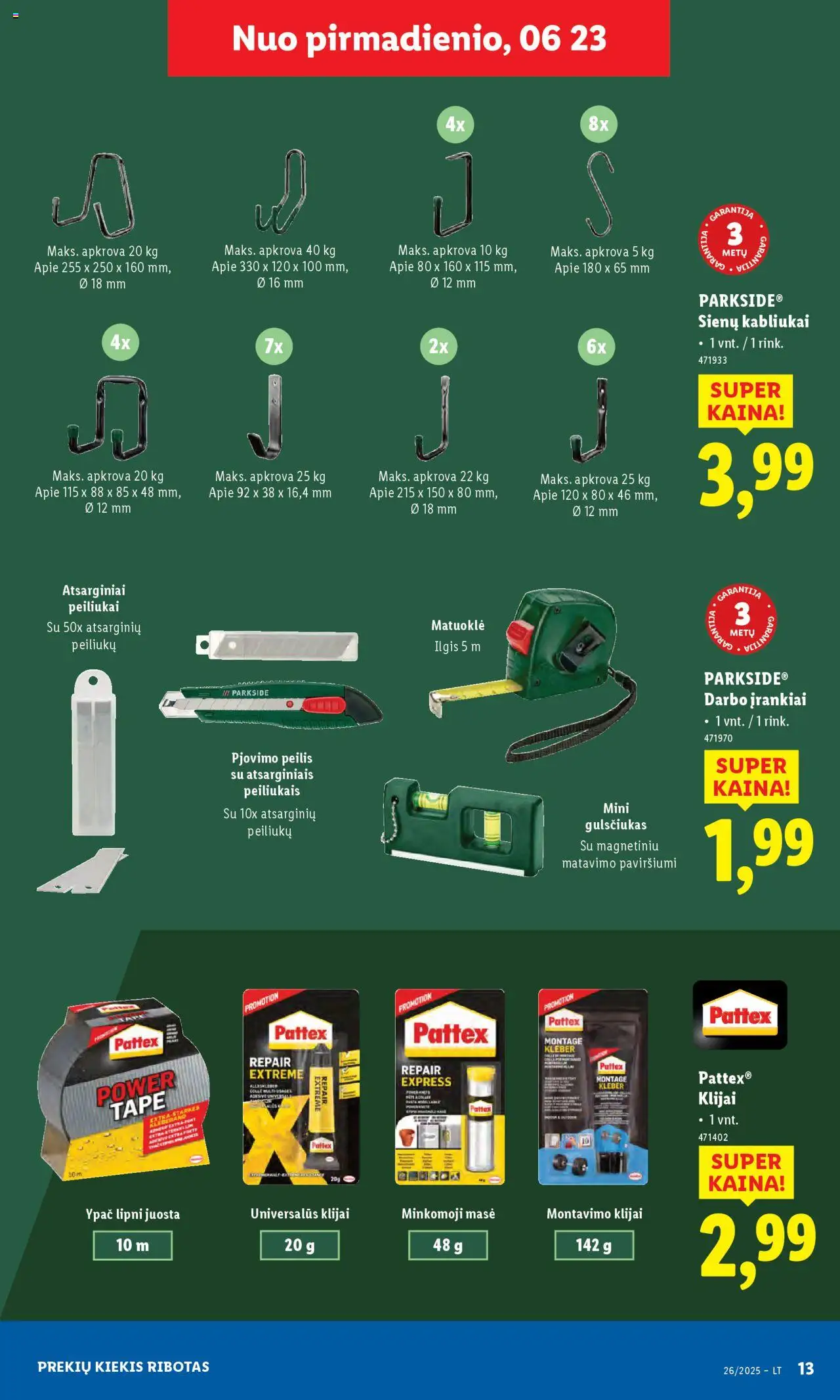 LIDL leidinys - Ne maisto prekių pasiūlymai│galioja nuo 23.06.2025 | Puslapis: 13