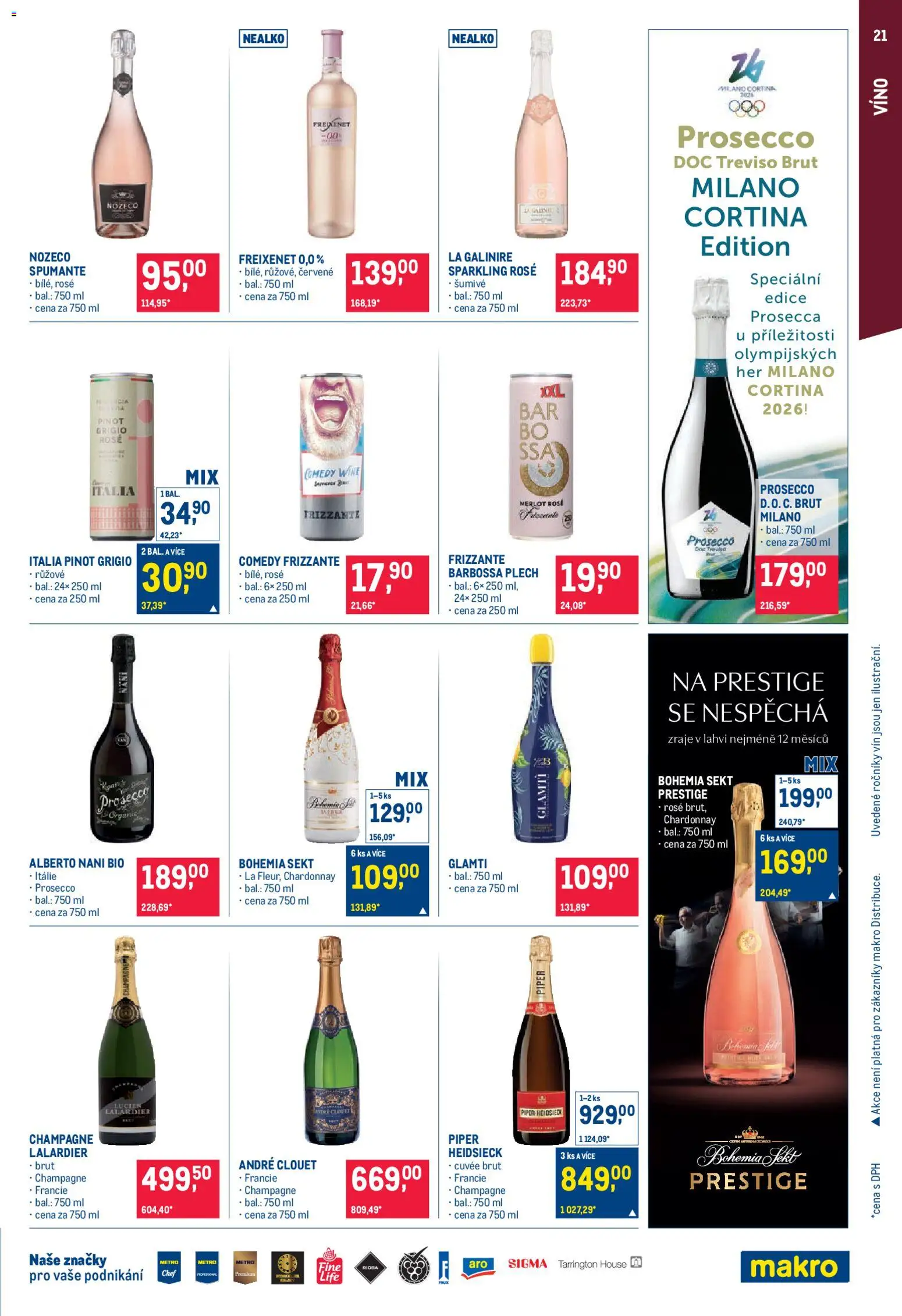 Makro leták - Pro milovníky jídla od 11.02.2026 | Strana: 21 | Produkty: Prosecco, Merlot, Sekt, Plech