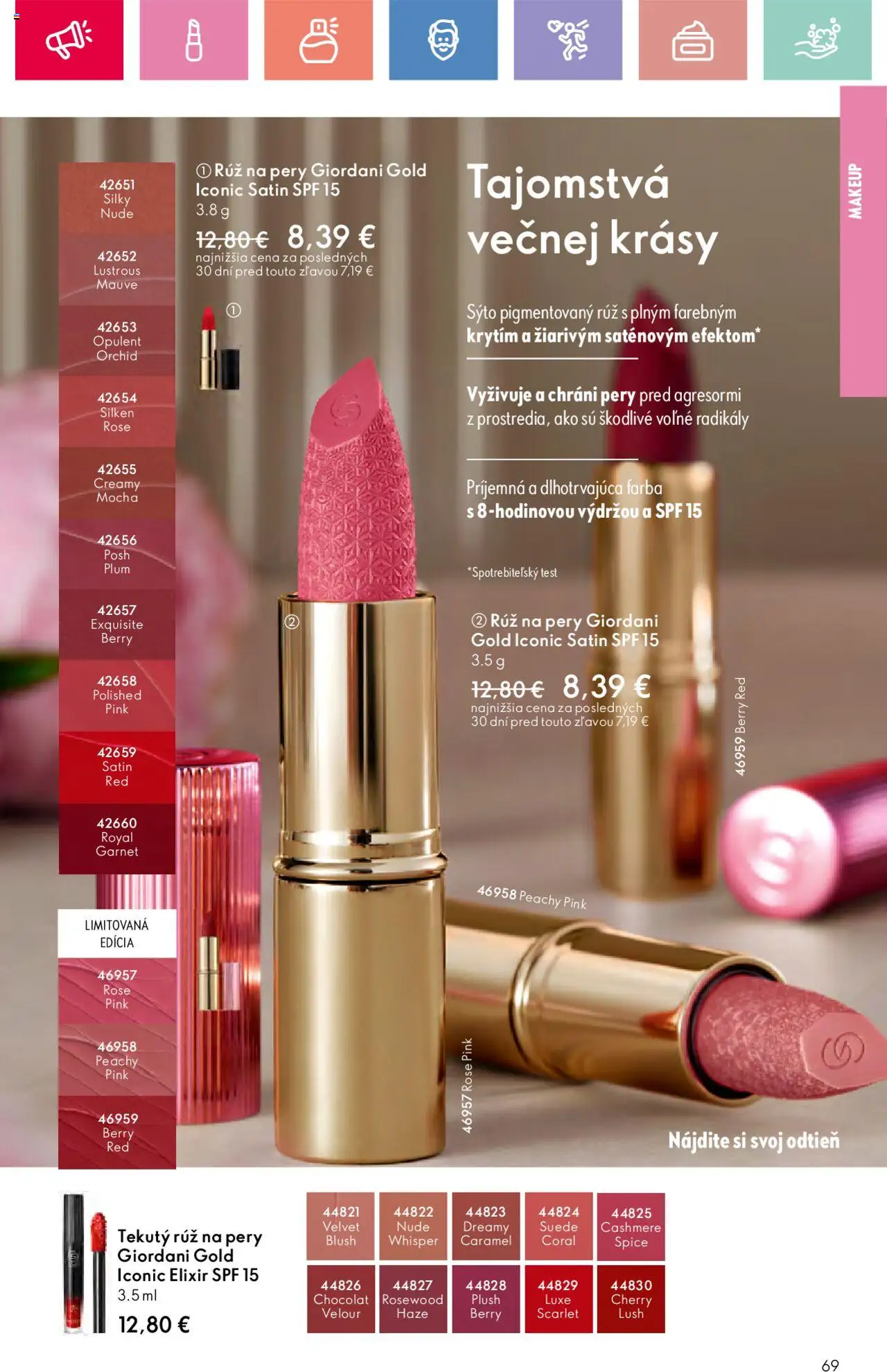 Katalóg Oriflame 9 2025 │ platný od 15.06.2025 | Strana: 69 | Produkty: Rúž na pery
