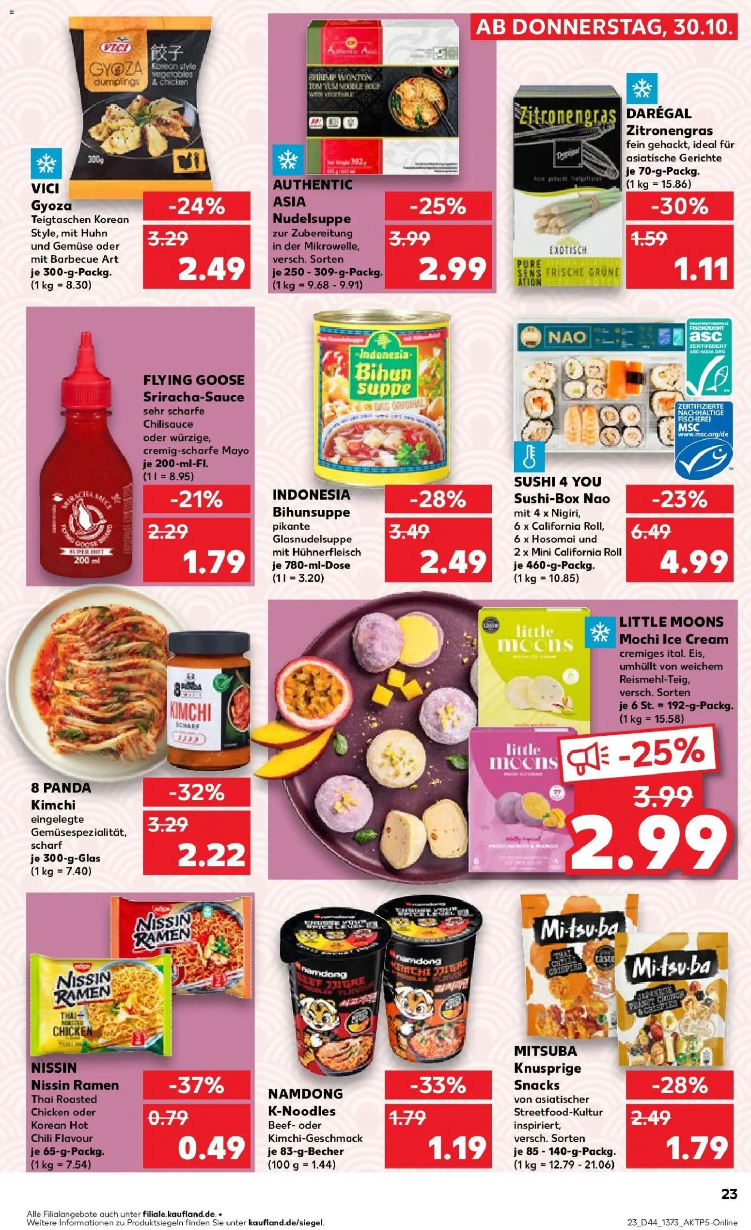 Kaufland prospekt Iserlohn	 – gültig ab 30.10.2025 | Seite: 23 | Produkte: Gemüse, Chili, Hühnerfleisch, Mochi