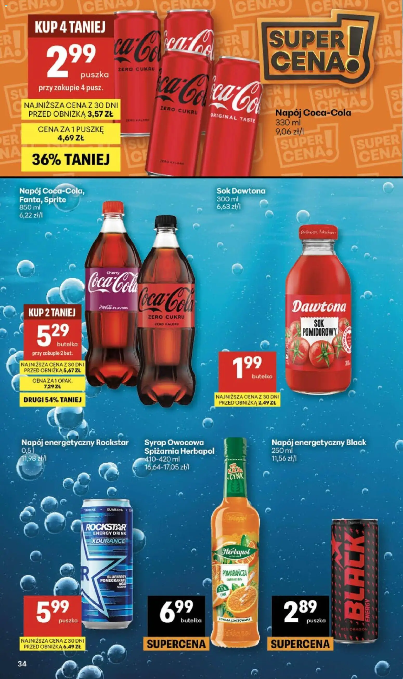 Delikatesy Centrum gazetka - Sklepy Własne od 26.03.2026 | Strona: 34 | Produkty: Syrop, Sprite, Sok