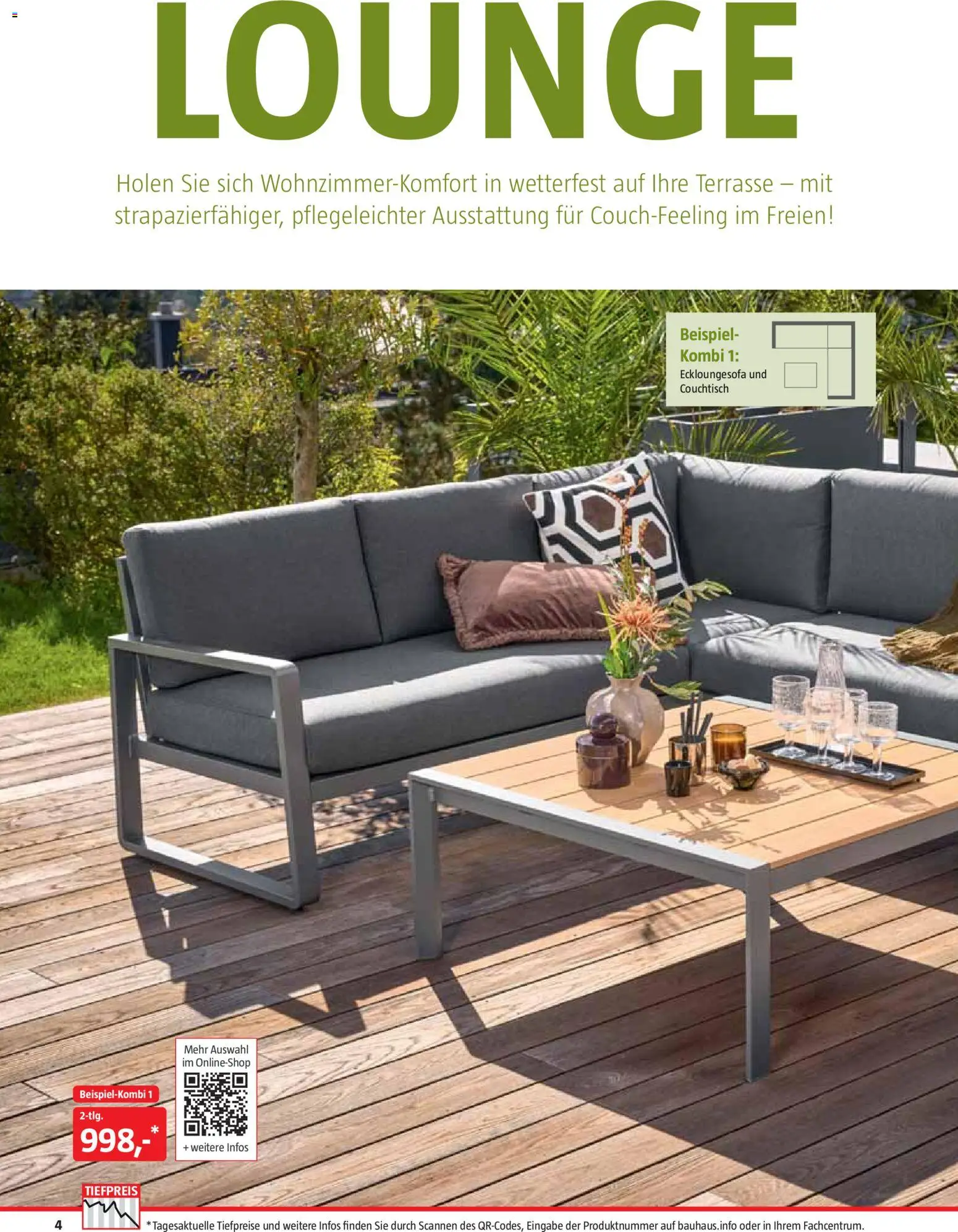 Bauhaus Freizeit im Garten gültig ab 01.05.2026 | Seite: 4 | Produkte: Couchtisch