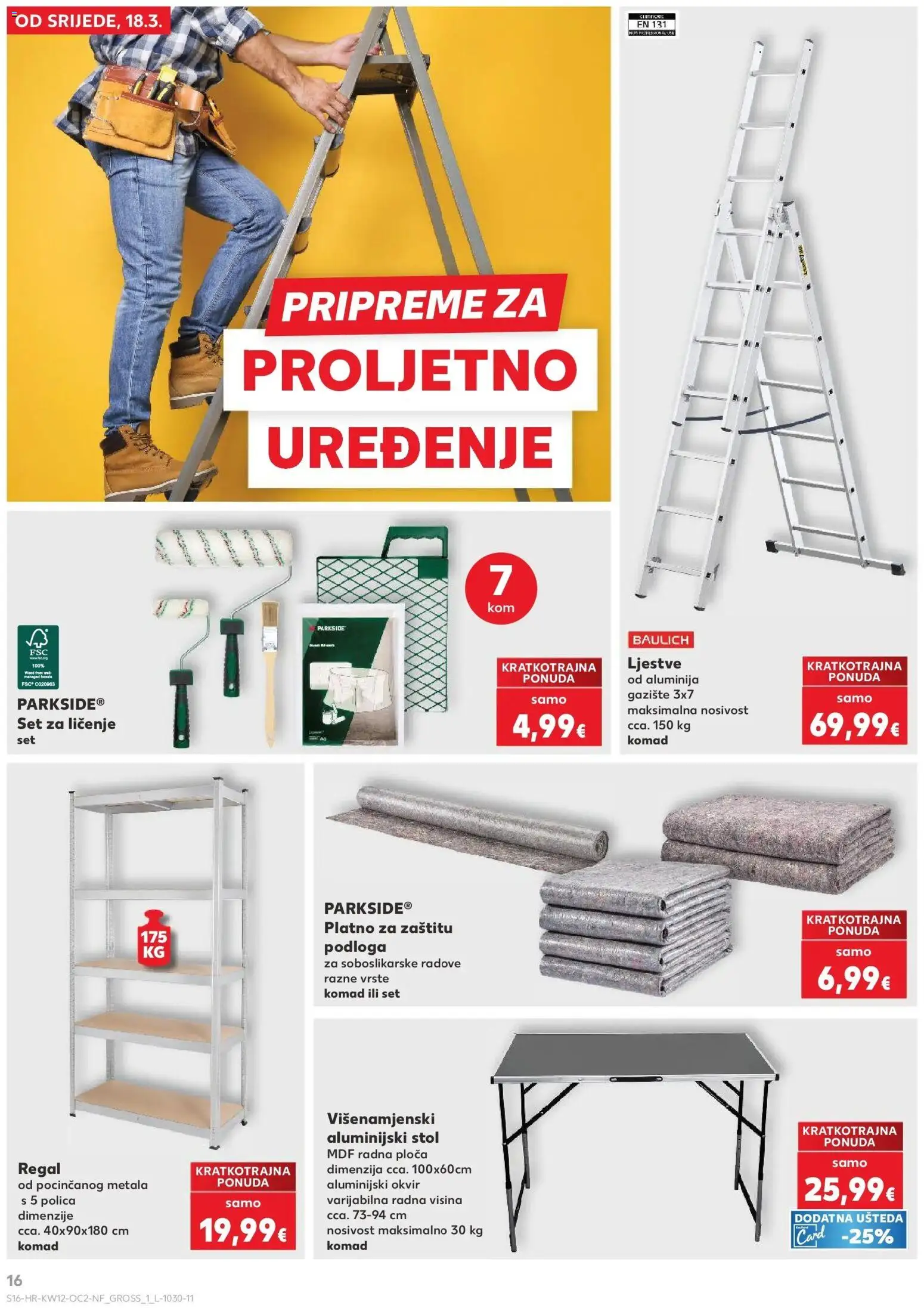 Kaufland katalog | vrijedi od 17.03.2026 | Stranica: 16 | Proizvodi: Polica, Stol, Ljestve, Parkside