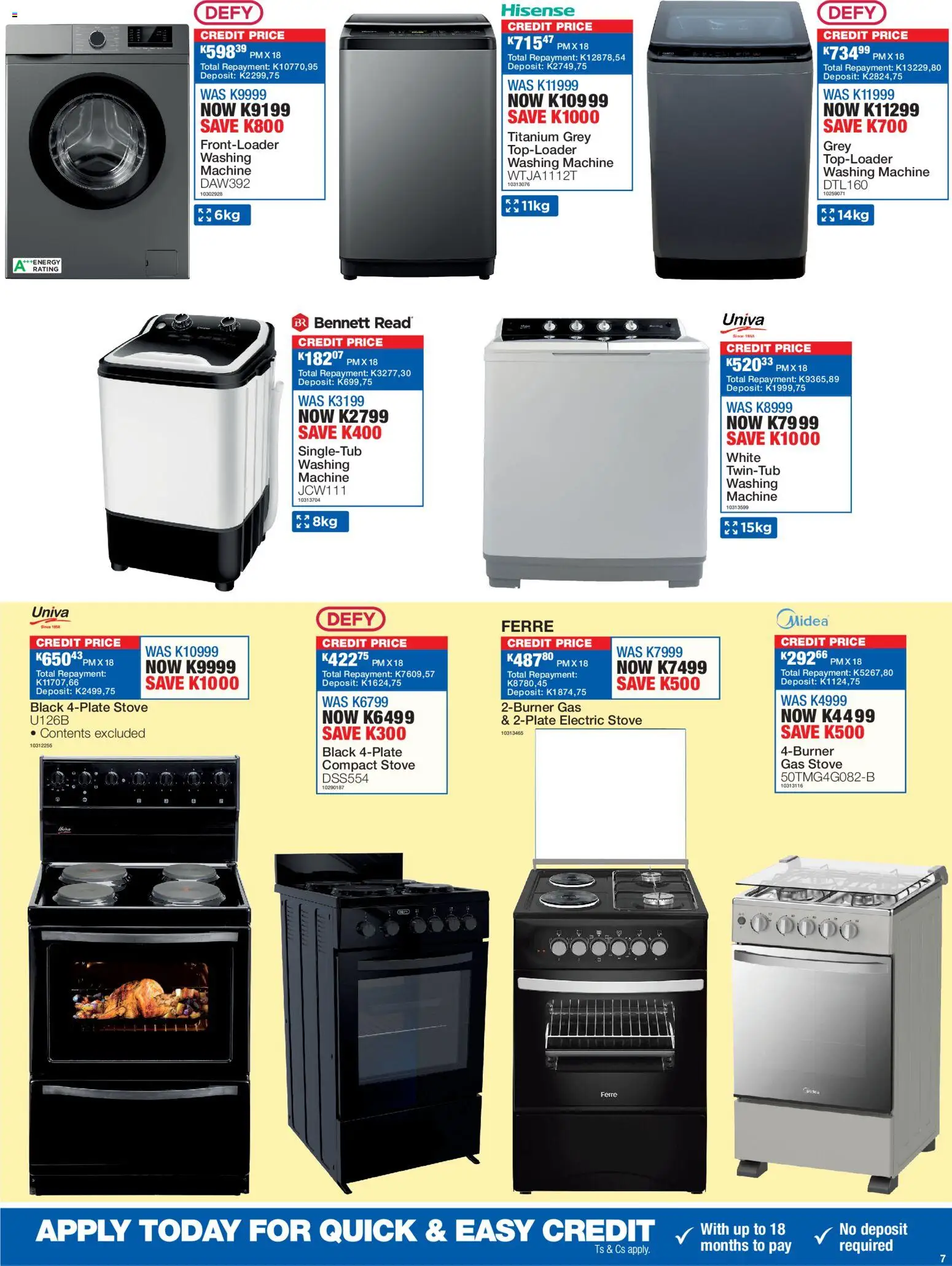New OK Furniture catalogue – valid from 19.01.2026 | Page: 7 | Products: Washing machine, Stove, Gas stove