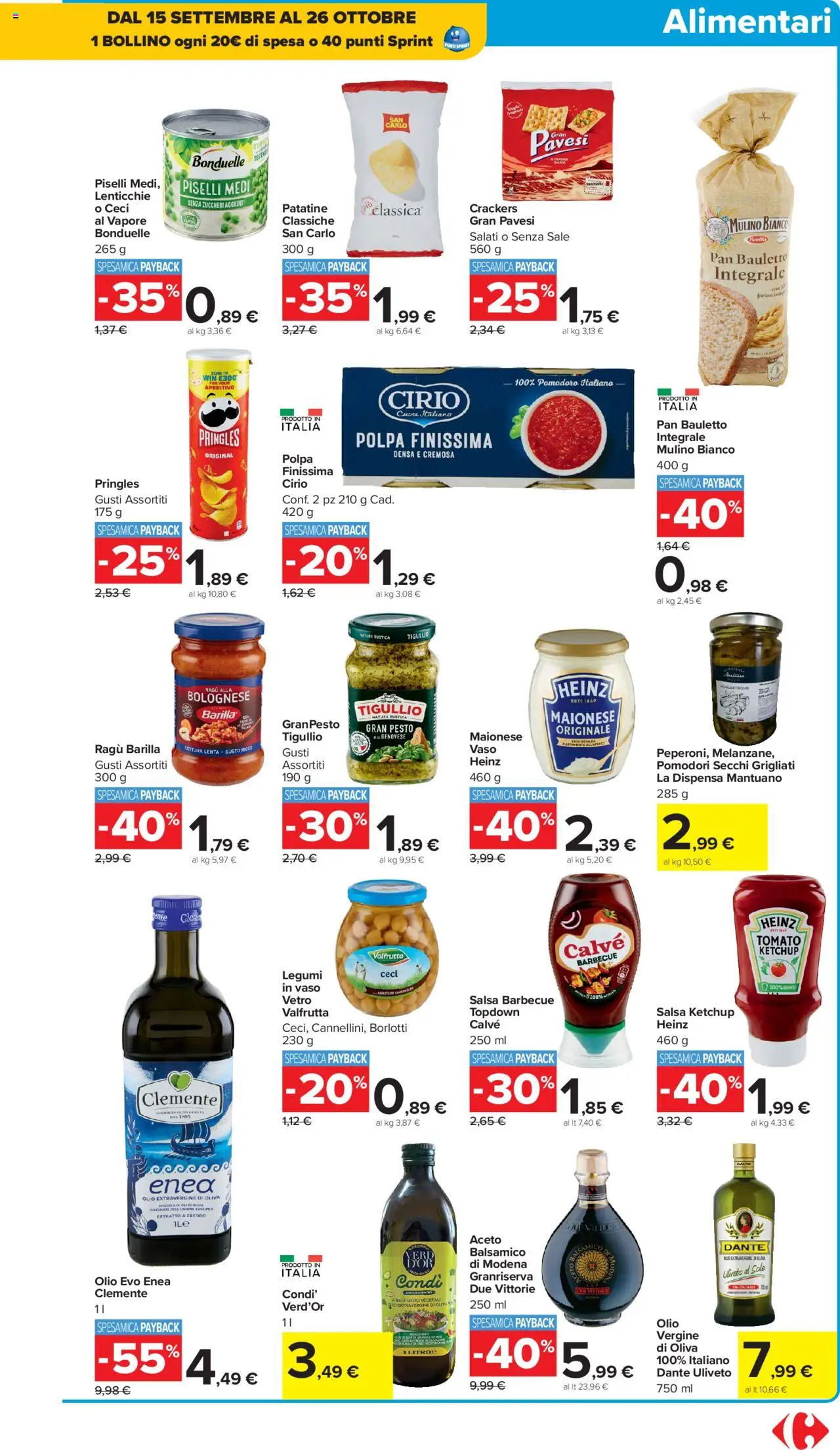 Volantino Carrefour del 10.10.2025 | Pagina: 15 | Prodotti: Lenticchie, Pomodori, Pomodori secchi, Aperitivo