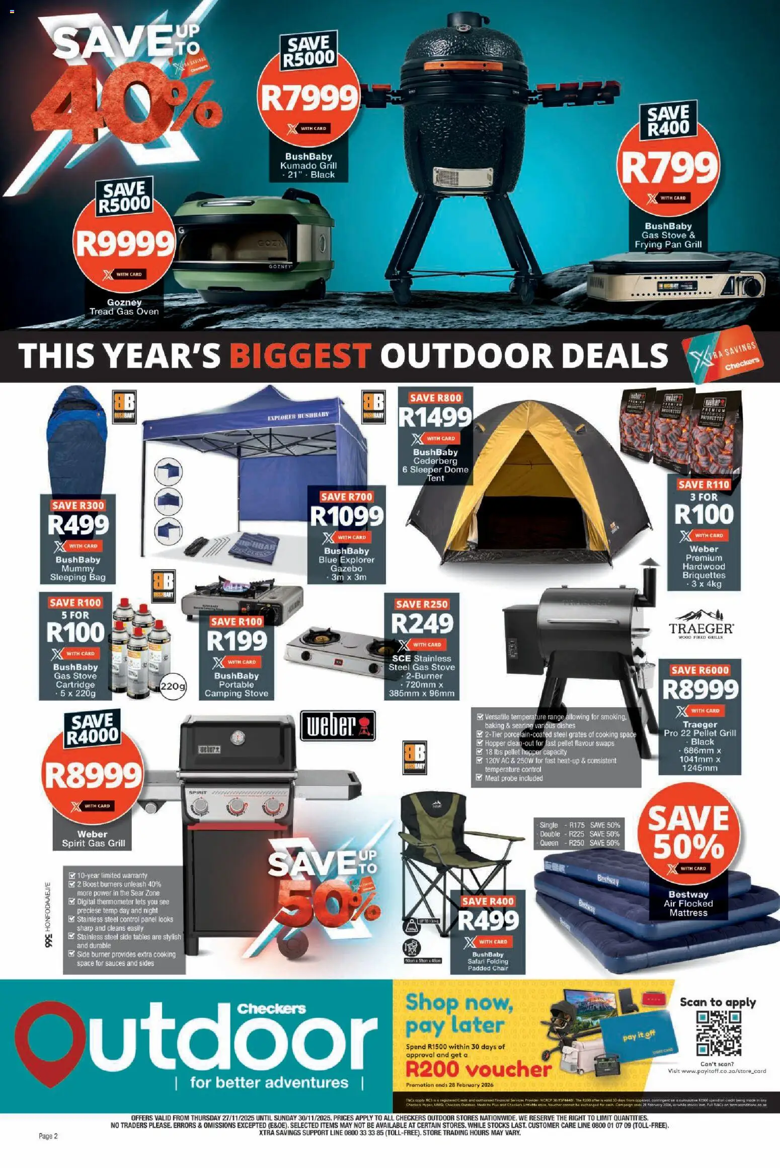 New Checkers catalogue – valid from 27.11.2025 | Page: 2 | Products: Thermometer, Mattress, Chair, Tent