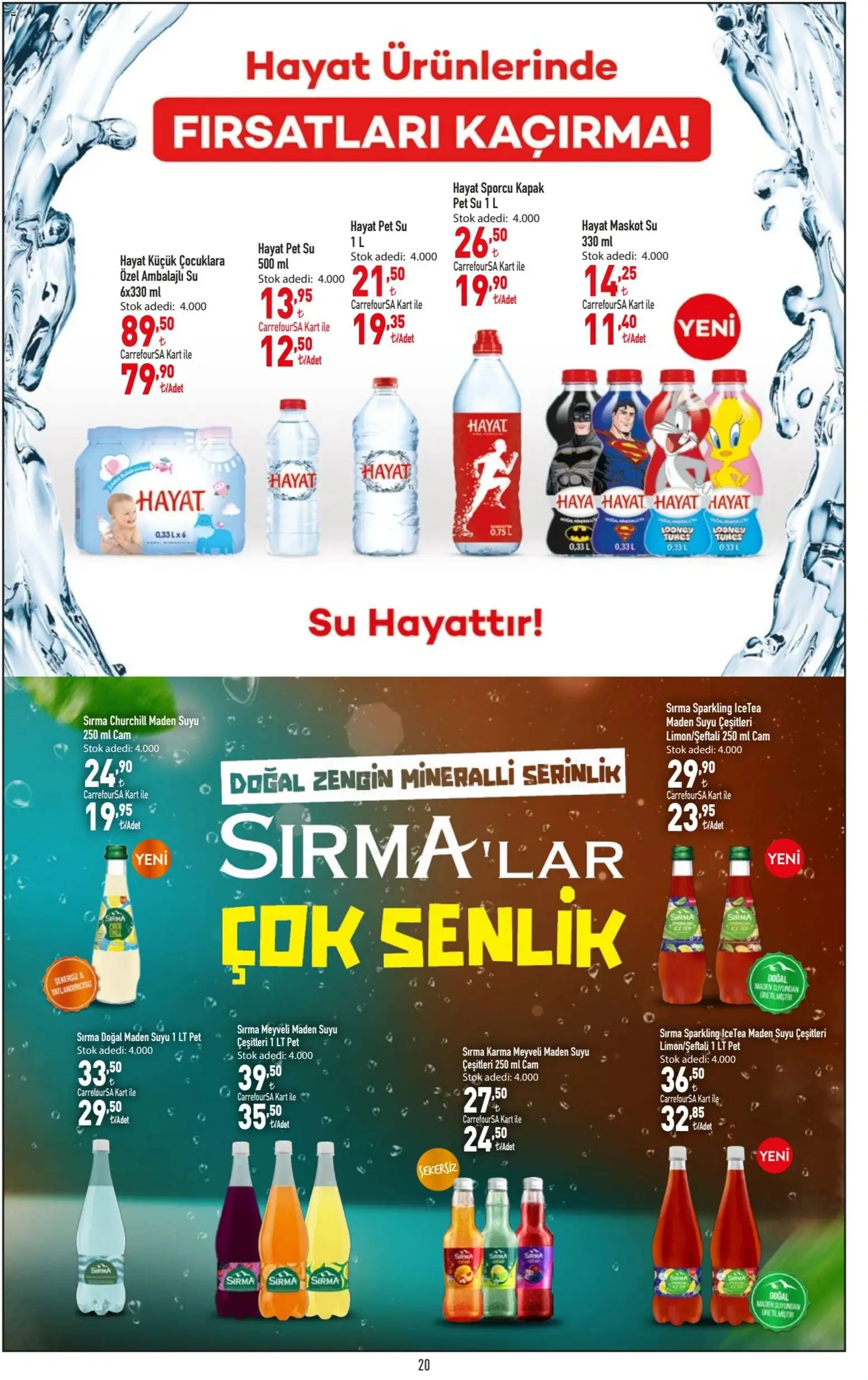 CarrefourSA Katalog - 06.11.2025 tarihinden itibaren geçerlidir | Sayfa: 20 | Ürünler: Su, Maden suyu