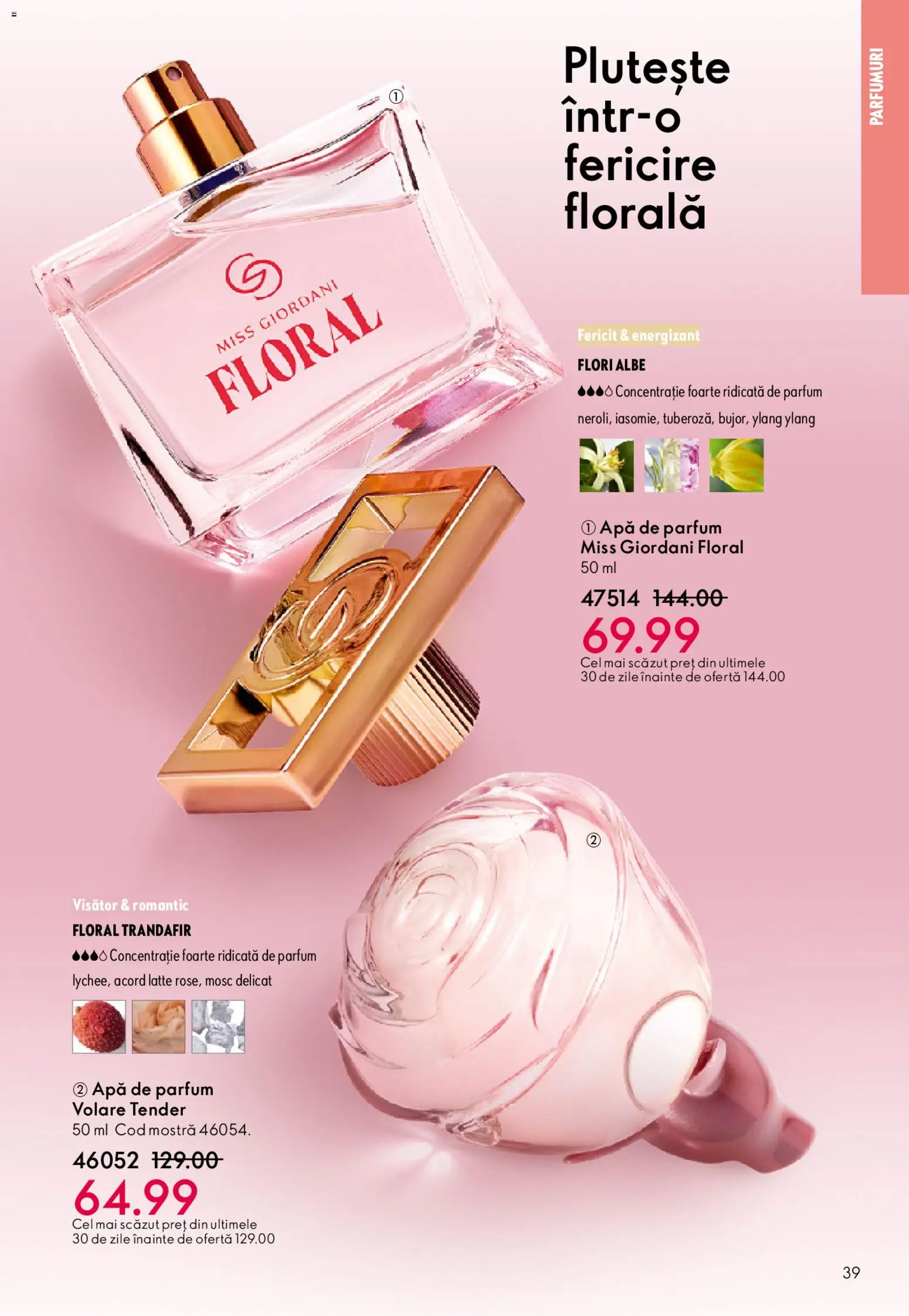 Noul catalog Oriflame – valabil de la 27.05.2026 | Pagină: 39 | Produse: Apă de parfum, Trandafir, Parfum, Apă