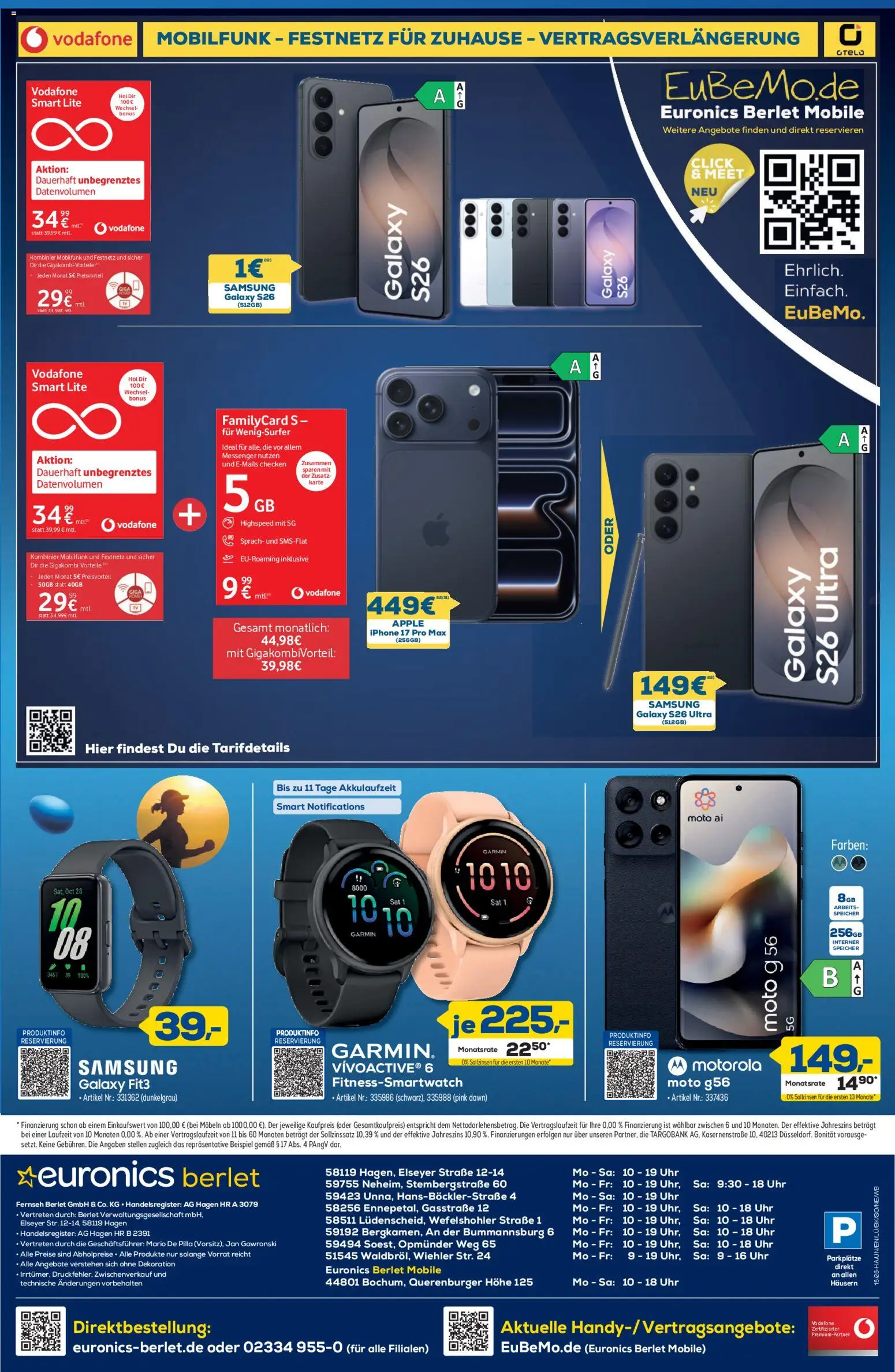 Euronics Oster Deals Berlet – gültig ab 02.04.2026 | Seite: 9 | Produkte: Samsung, Iphone, Apple, Uhr