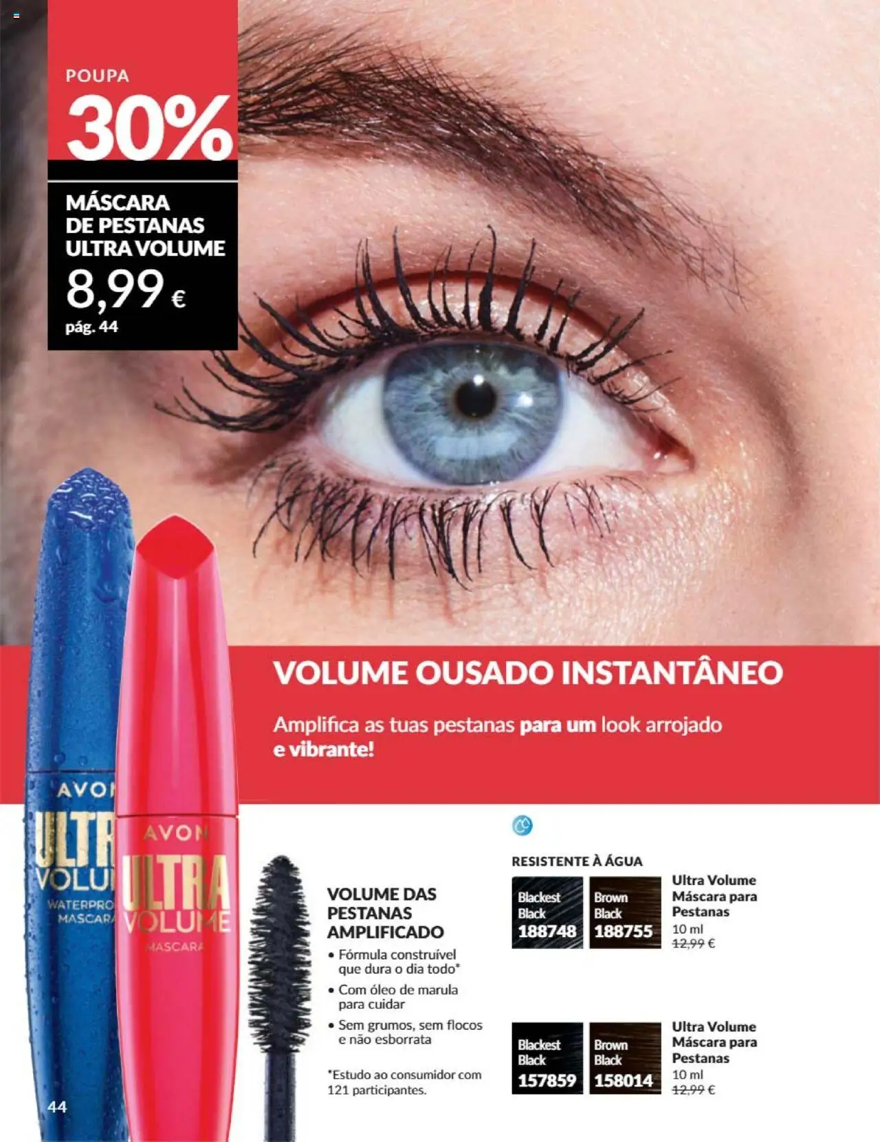 Catálogo Avon Campanha 6 │ válido de 01.06.2025 | Página: 44 | Produtos: Agua, Máscara de pestanas, Óleo, Flocos