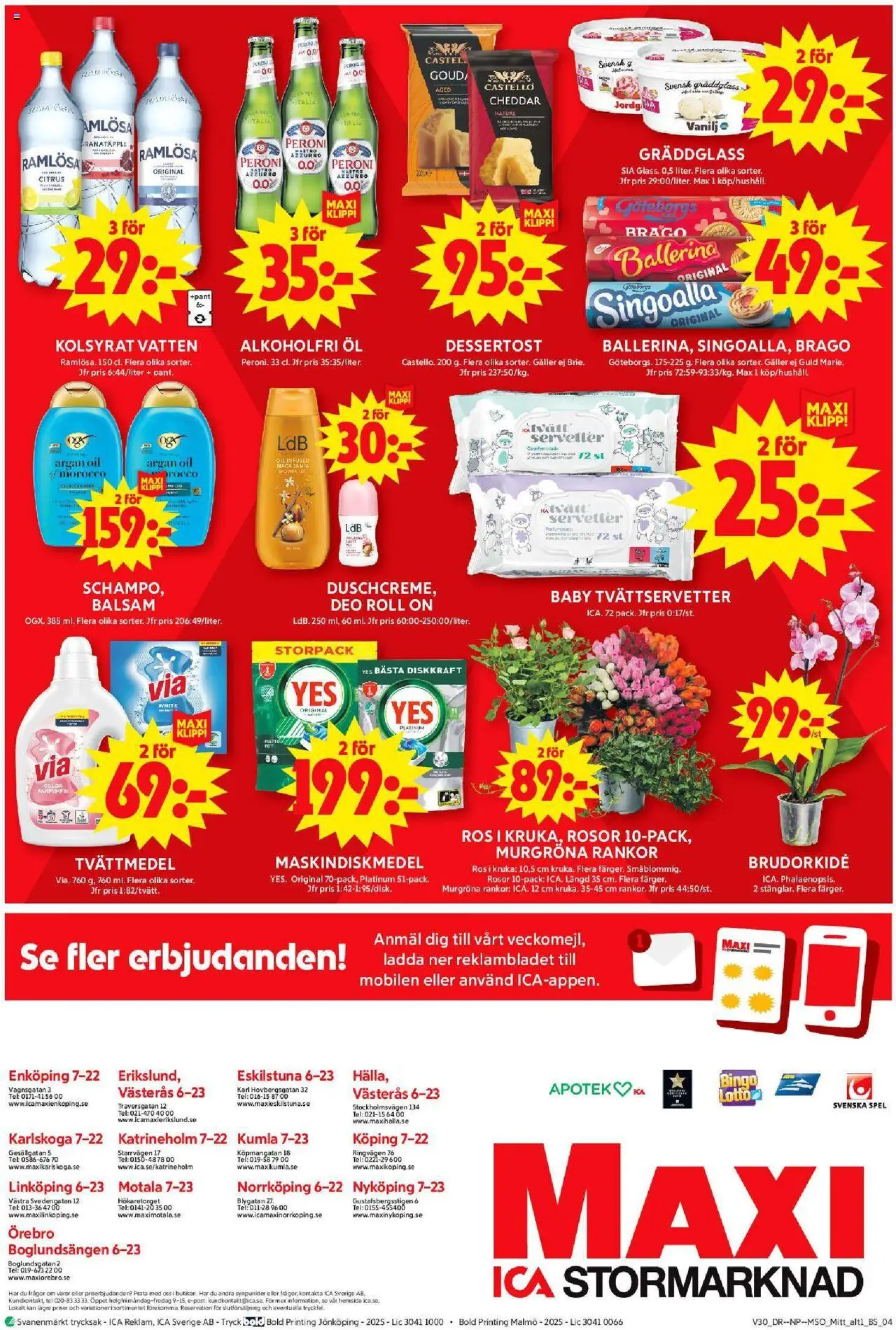 ICA Maxi reklamblad aktuell från 21.07.2025 | Sida: 10 | Produkter: Singoalla, Cheddar, Kruka, Glass
