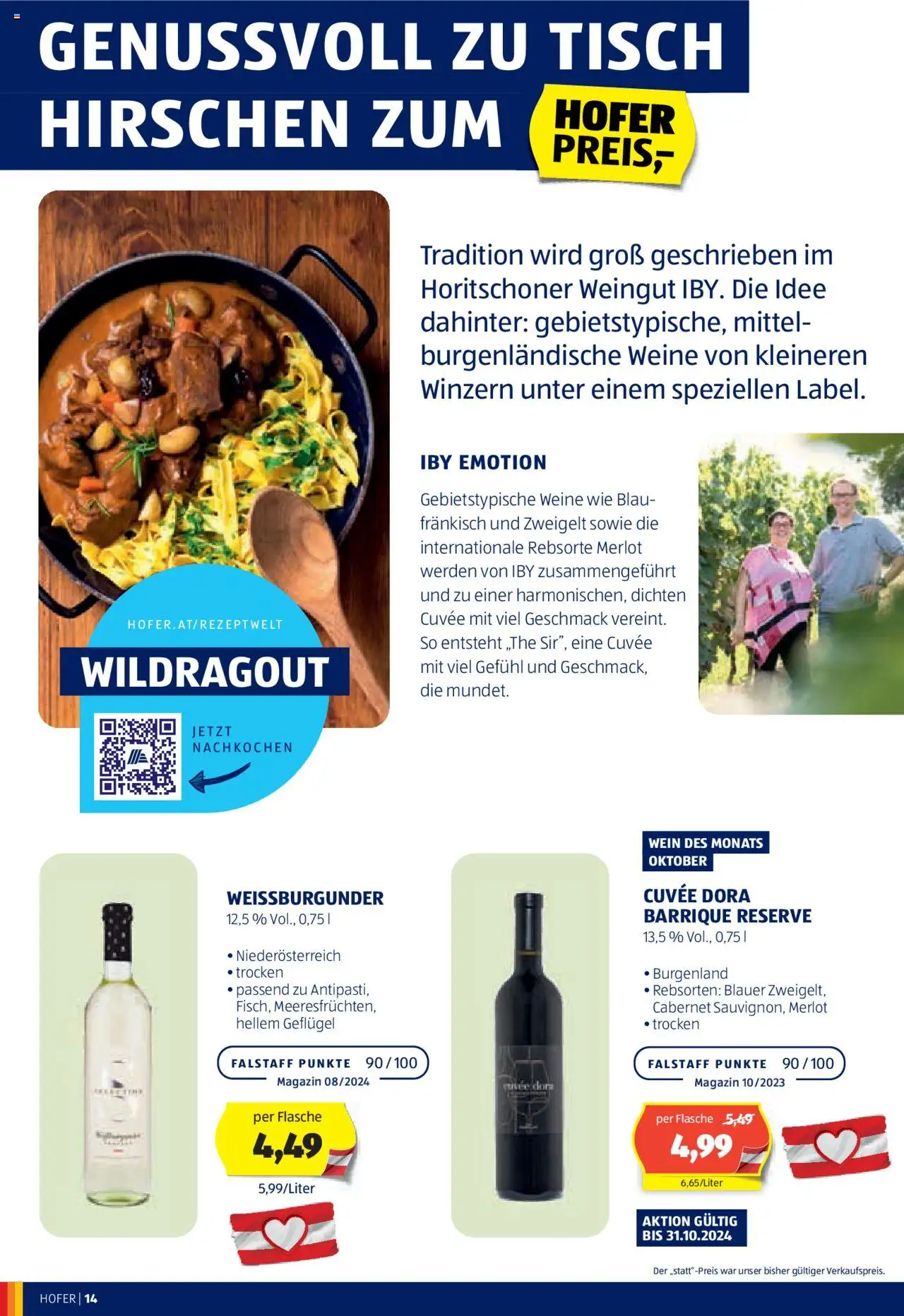 Hofer Wein-Magazin gültig ab 16.10.2024 | Seite: 14 | Produkte: Tisch, Wein