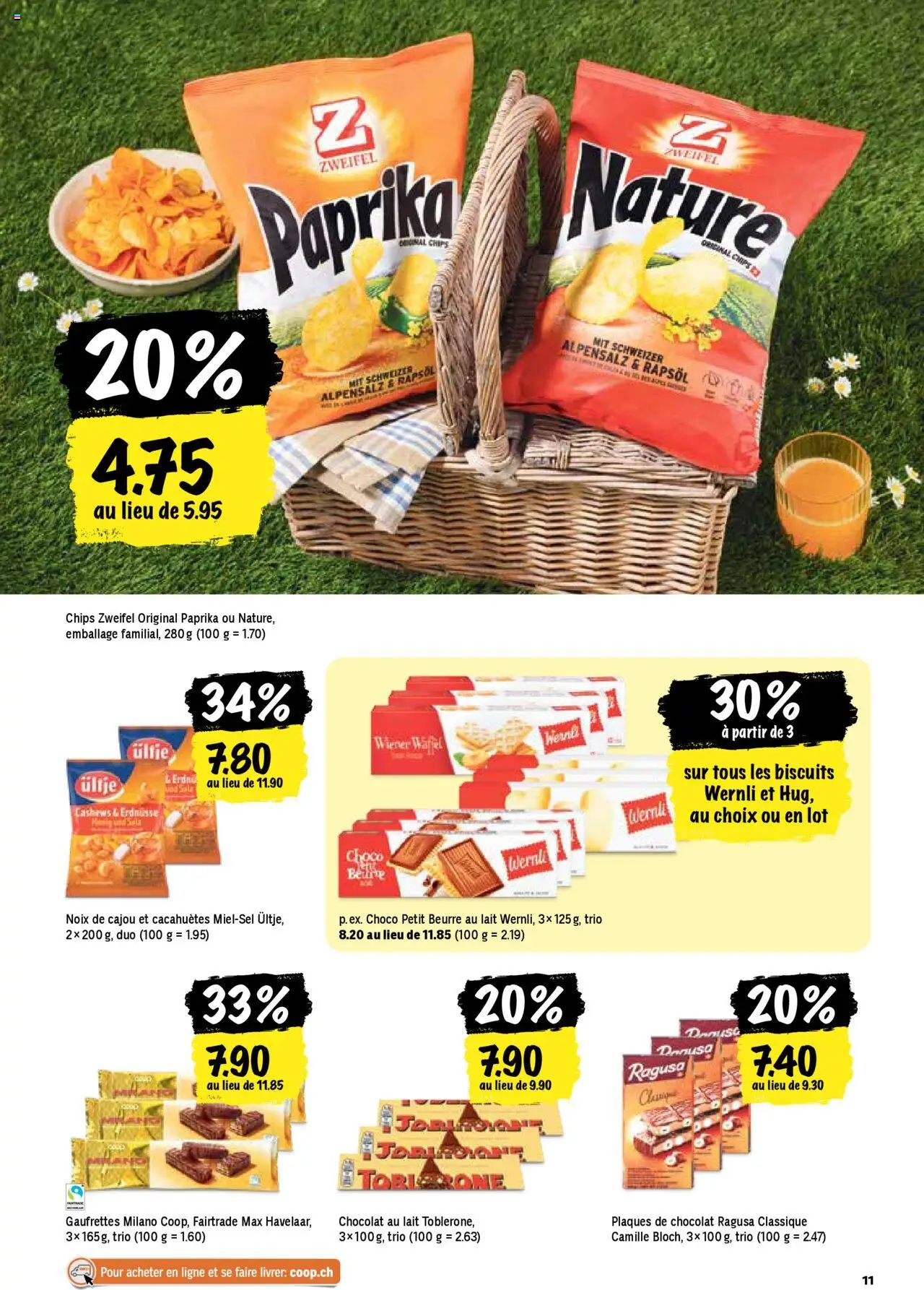 Coop - Les actions de la semaine ab 07.08.2025 | Seite: 11 | Produkte: Erdnüsse, Rapsöl, Chips