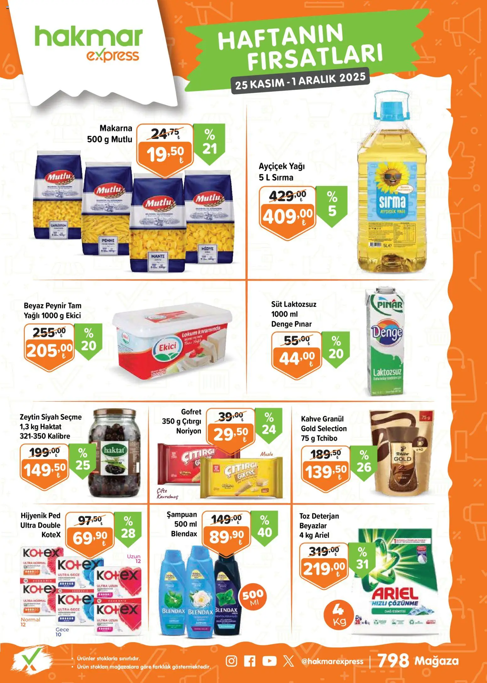 Hakmar Express Katalog - 25.11.2025 tarihinden itibaren geçerlidir | Sayfa: 1 | Ürünler: Midye, Deterjan, Makarna, Zeytin