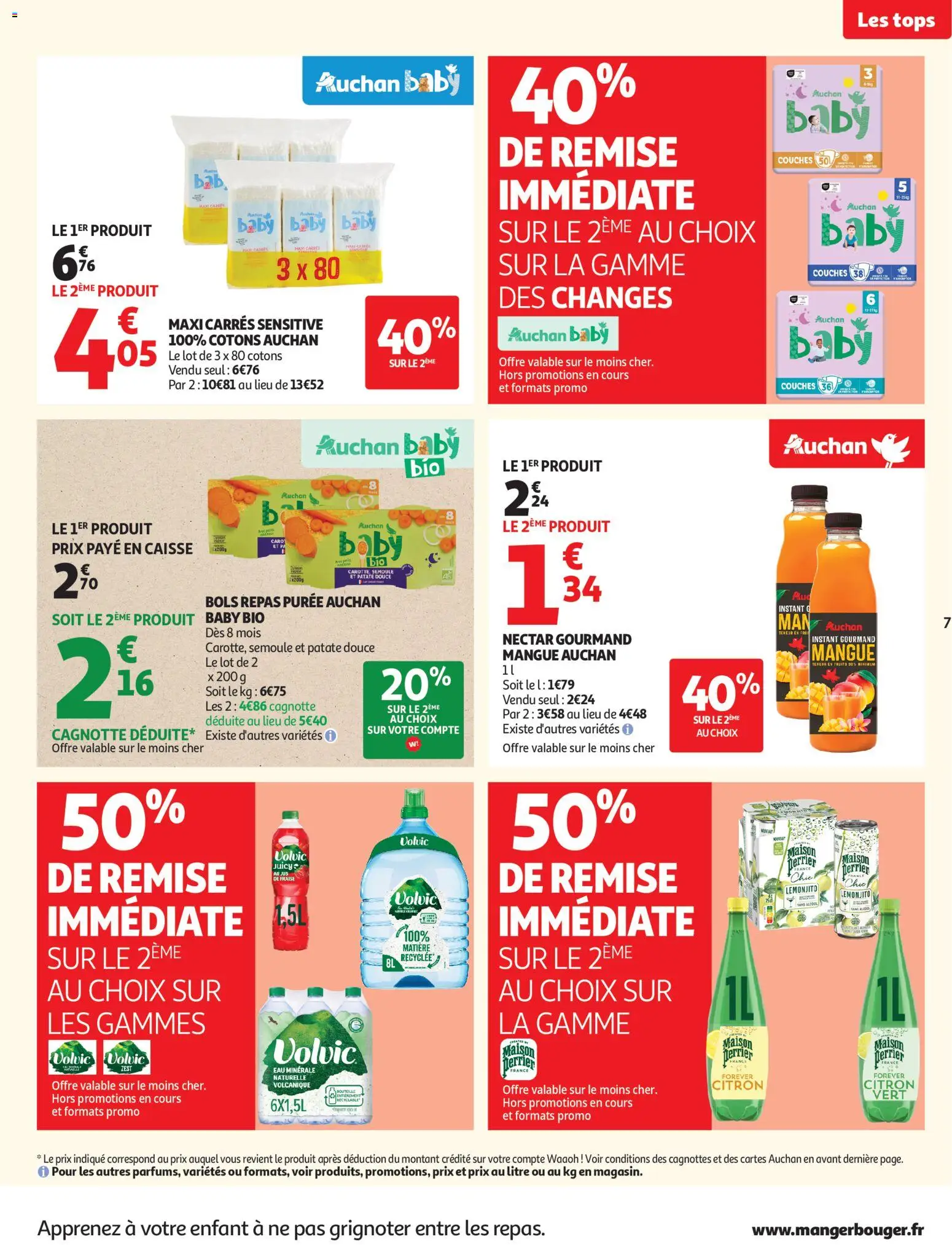{H1} | Page: 7 | Produits: Volvic, Couches, Patate douce, Semoule