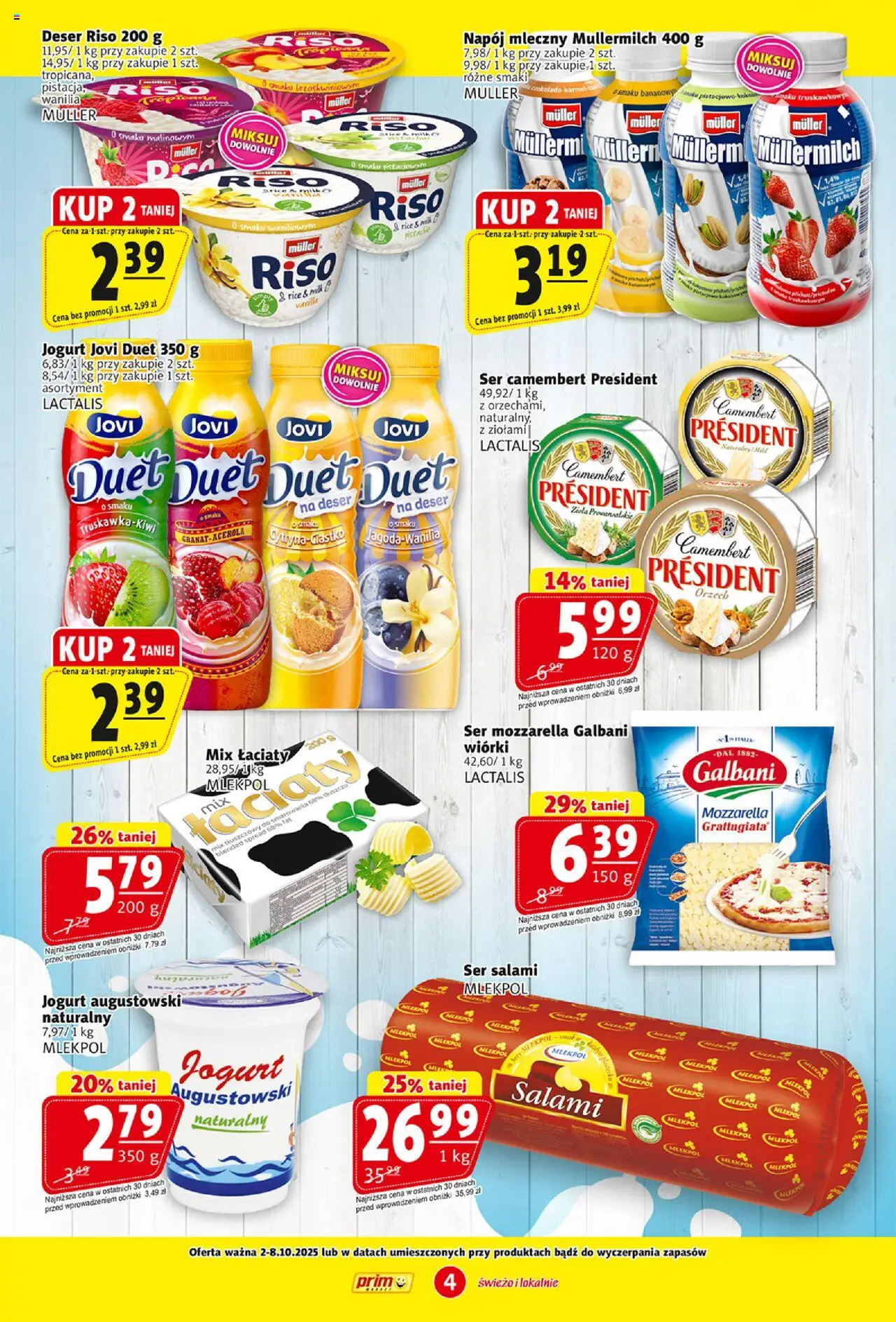 Prim Market Gazetka od 02.10.2025 | Strona: 4 | Produkty: Zioła prowansalskie, Camembert, Ser, Salami