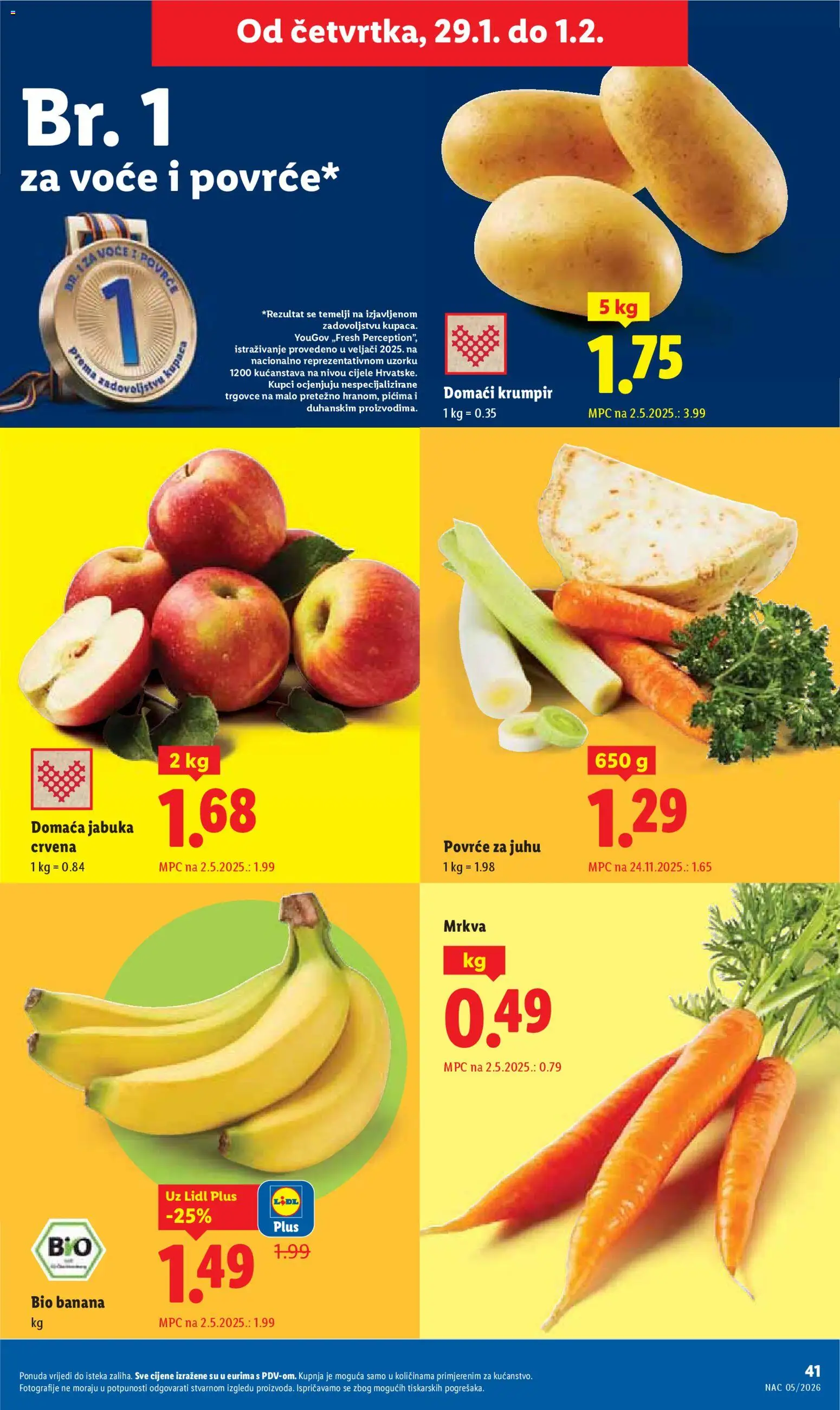 Lidl katalog | vrijedi od 26.01.2026 | Stranica: 41 | Proizvodi: Krumpir, Povrće, Voće, Jabuka