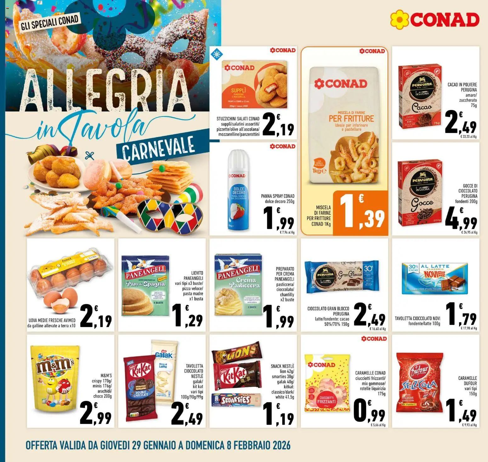 Volantino Conad del 29.01.2026 | Pagina: 14 | Prodotti: Crema, Uova, Cioccolato, Caramelle