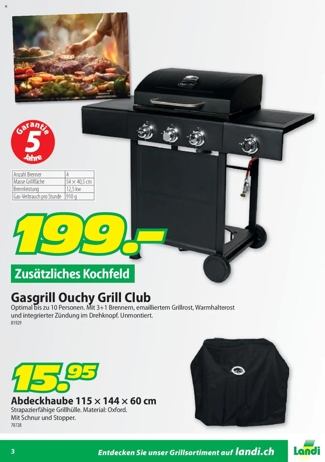 Landi Aktionen BBQ Grill Club ab 04.02.2025 | Seite: 3 | Produkte: Kochfeld, Grill