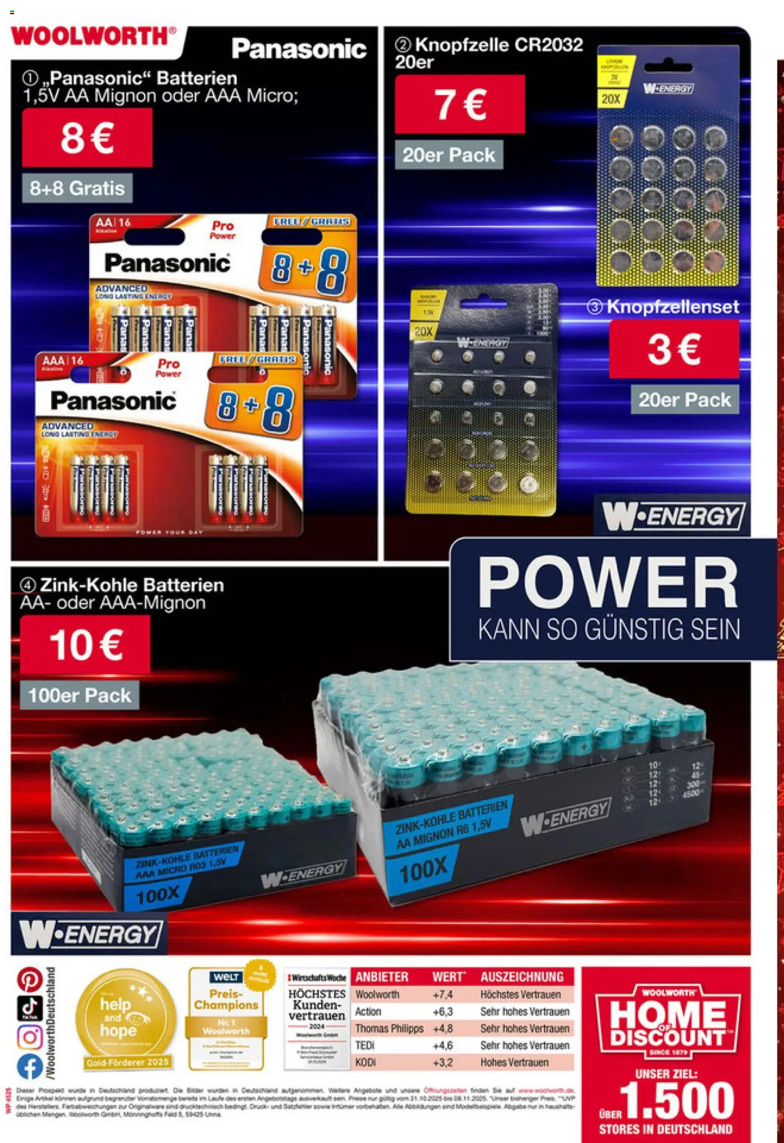 Woolworth Unser neuer Prospekt  – gültig ab 31.10.2025 | Seite: 34 | Produkte: Panasonic, Batterien