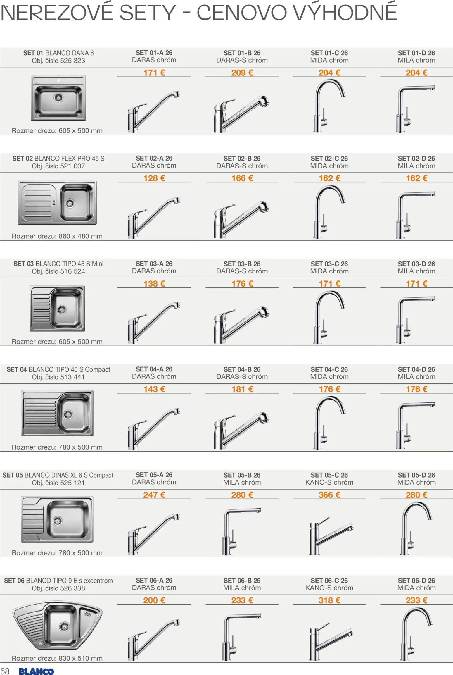 Nové Blanco akcie – leták je platný od 01.02.2026 | Strana: 58 | Produkty: Mila