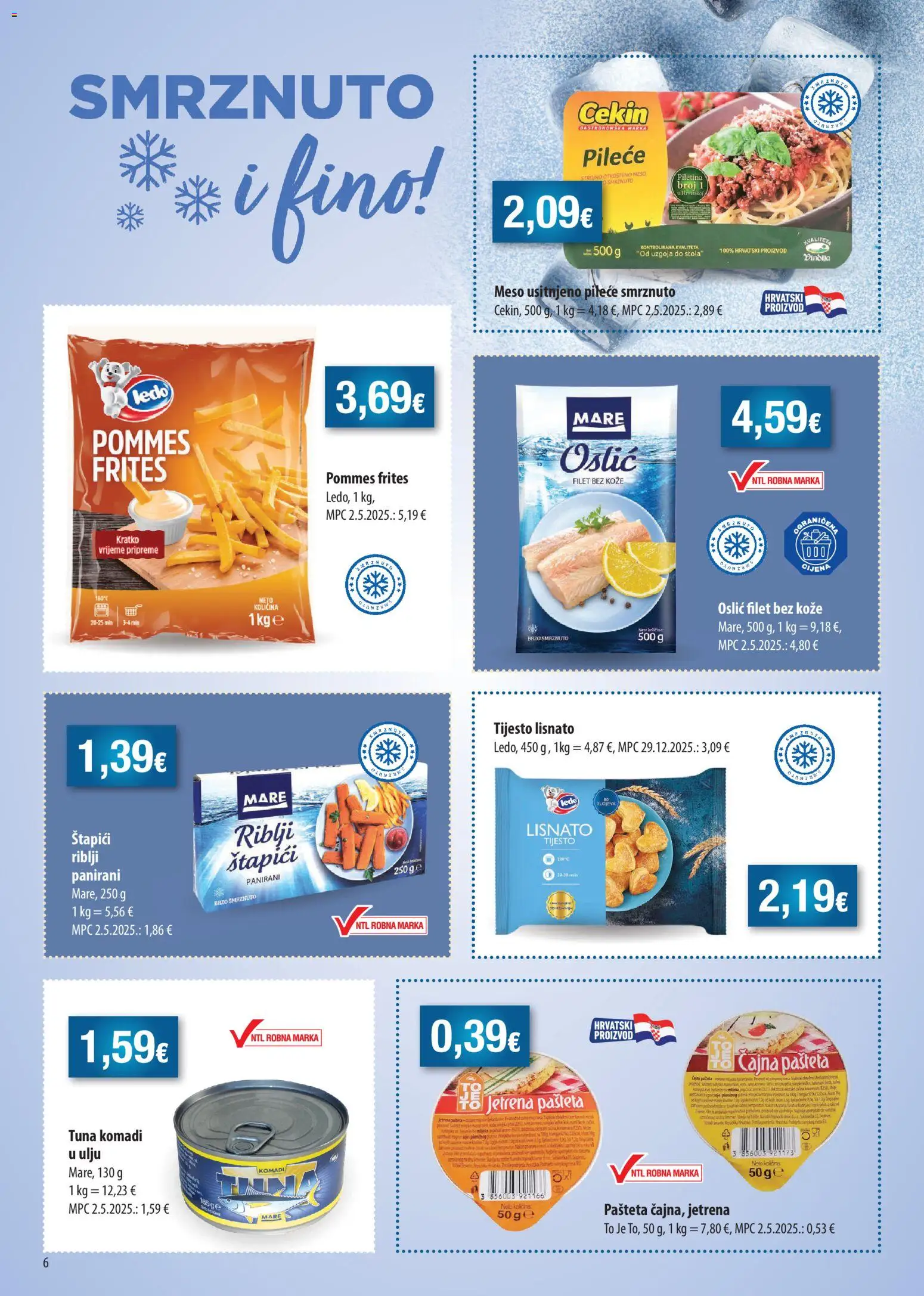 NTL katalog | vrijedi od 18.02.2026 | Stranica: 6 | Proizvodi: Pommes frites, Meso, Oslić, Tuna