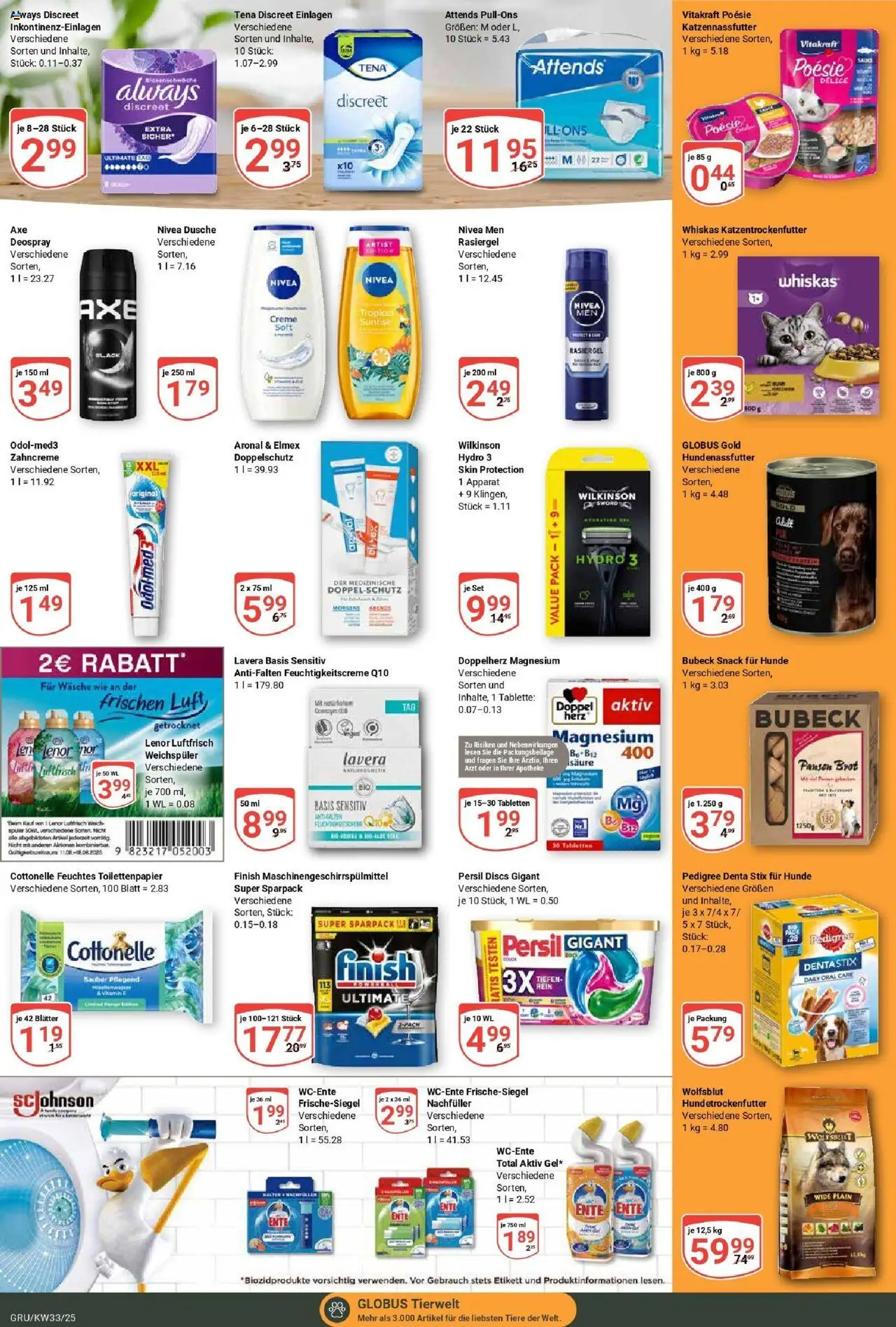 Globus prospekt Grünstadt	 - gültig ab dem 11.08.2025 | Seite: 20 | Produkte: Deospray, Brot, Toilettenpapier, Feuchtes Toilettenpapier