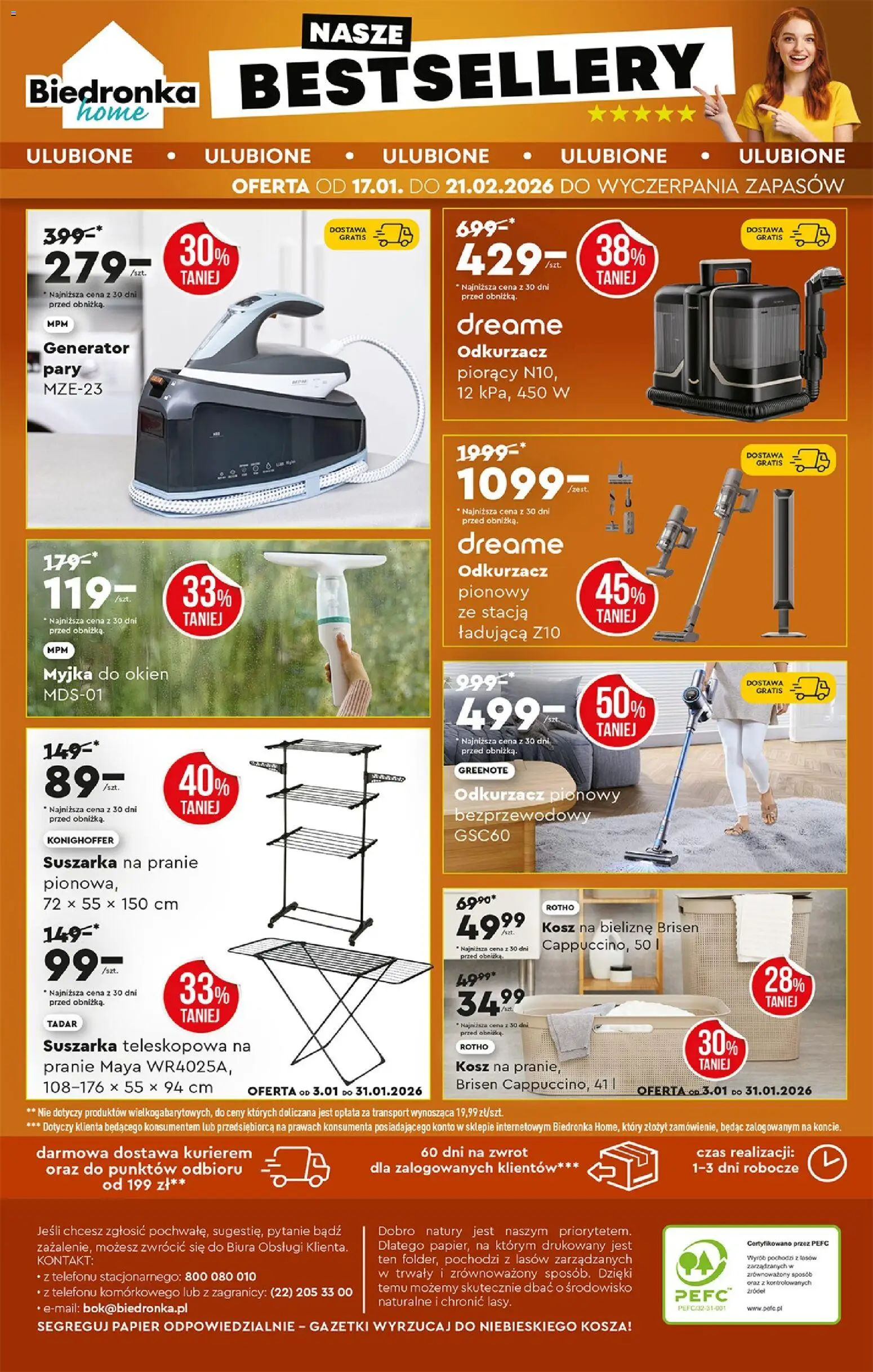 Biedronka gazetka - Home od 17.01.2026 | Strona: 6 | Produkty: Odkurzacz, Cleaner, Odkurzacz pionowy, Kosz